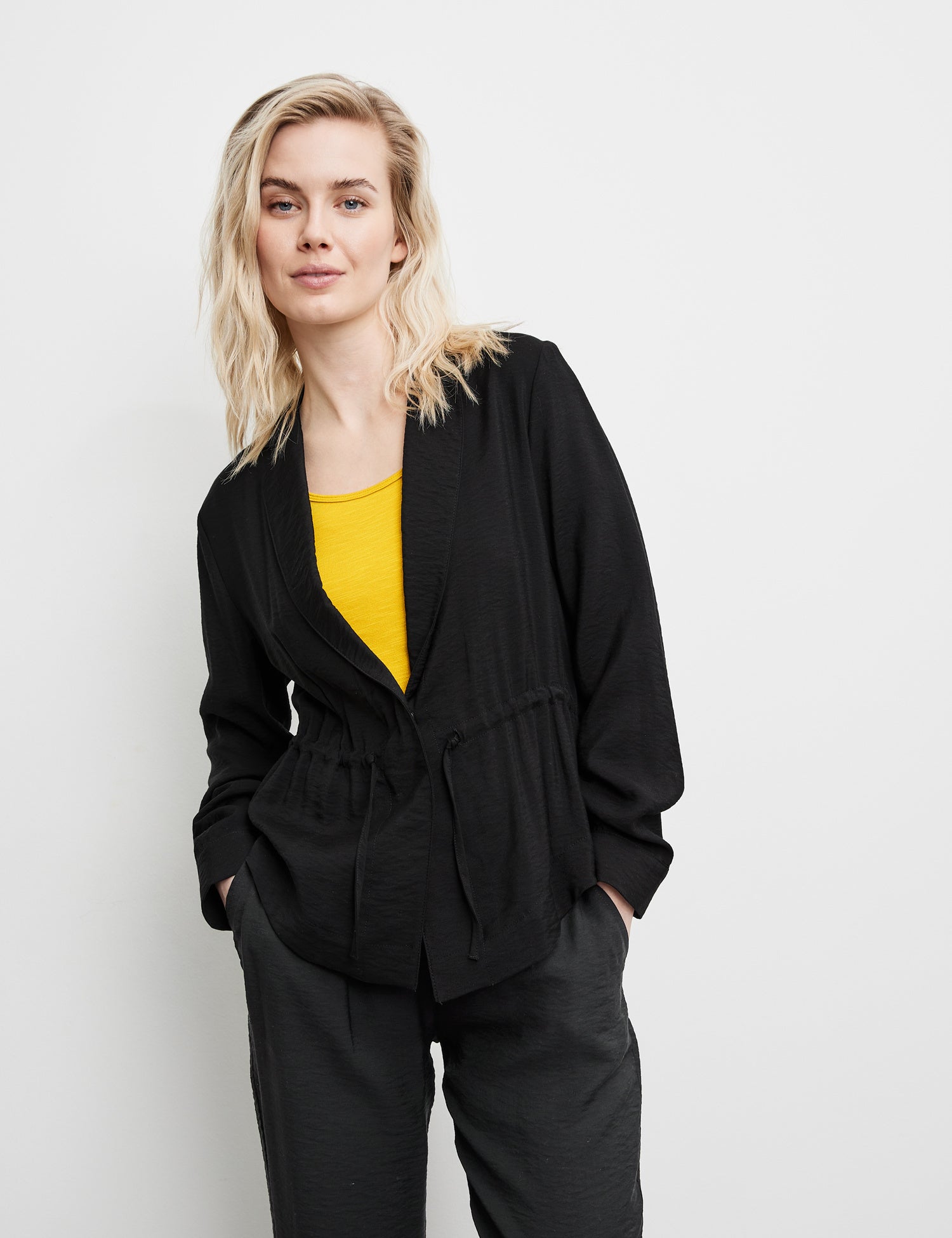Blazer Jacket With A Drawstring Waist