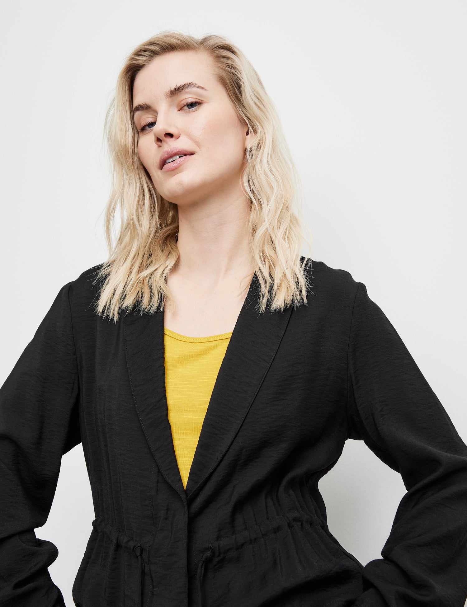 Blazer Jacket With A Drawstring Waist