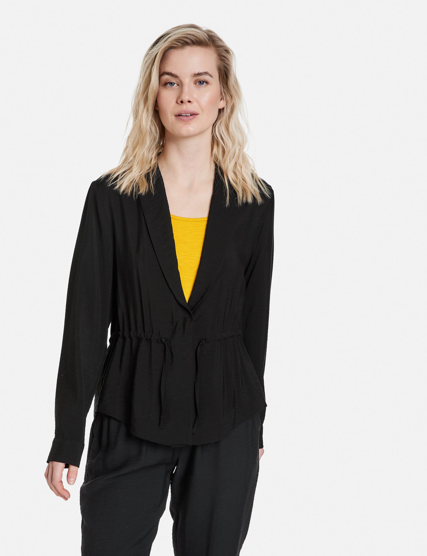 Blazer Jacket With A Drawstring Waist
