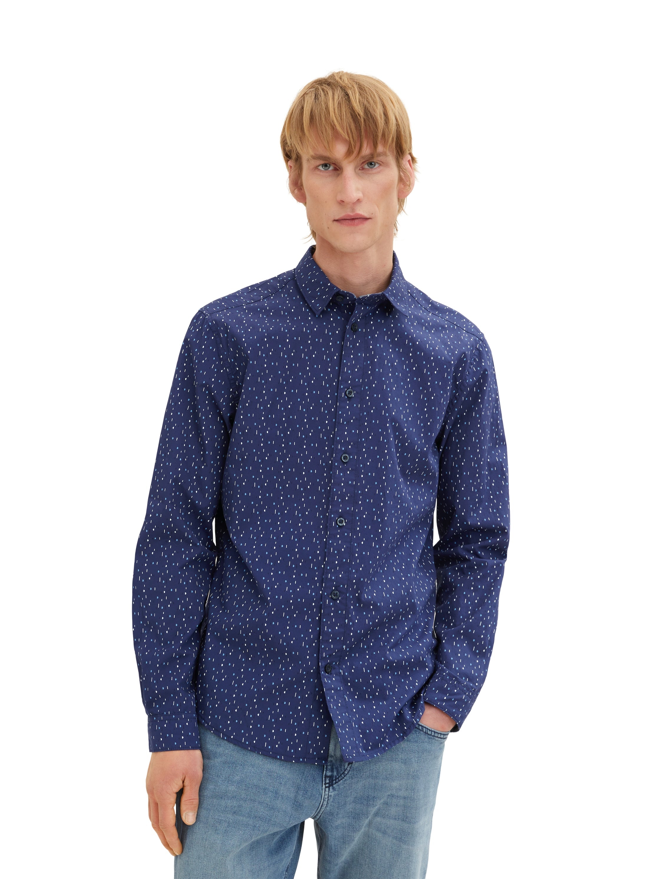 Blue All-Over Print Long Sleeve Shirt Tom Tailor