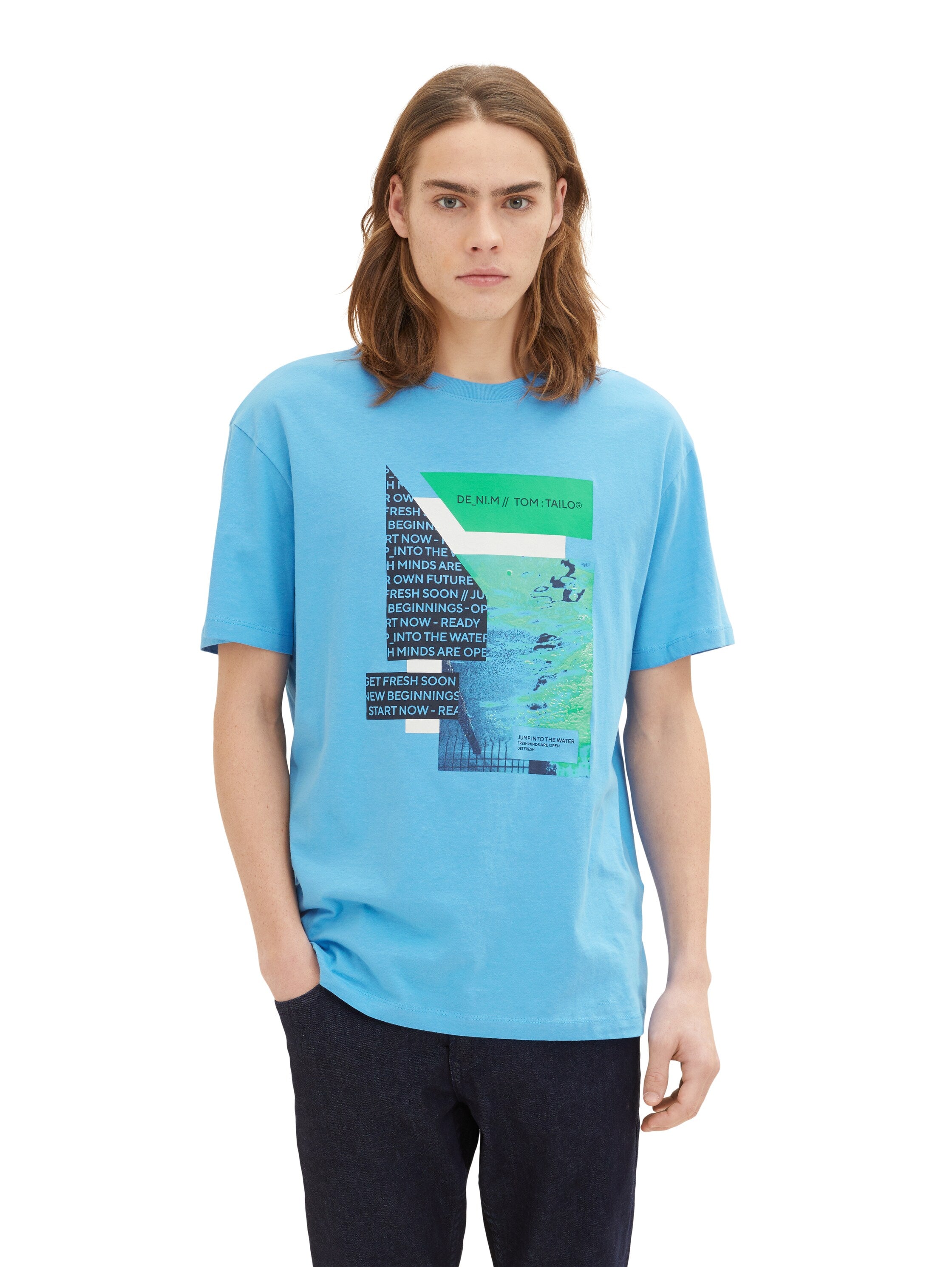 Blue Short Sleeve Graphic T-Shirt - BEVAVA