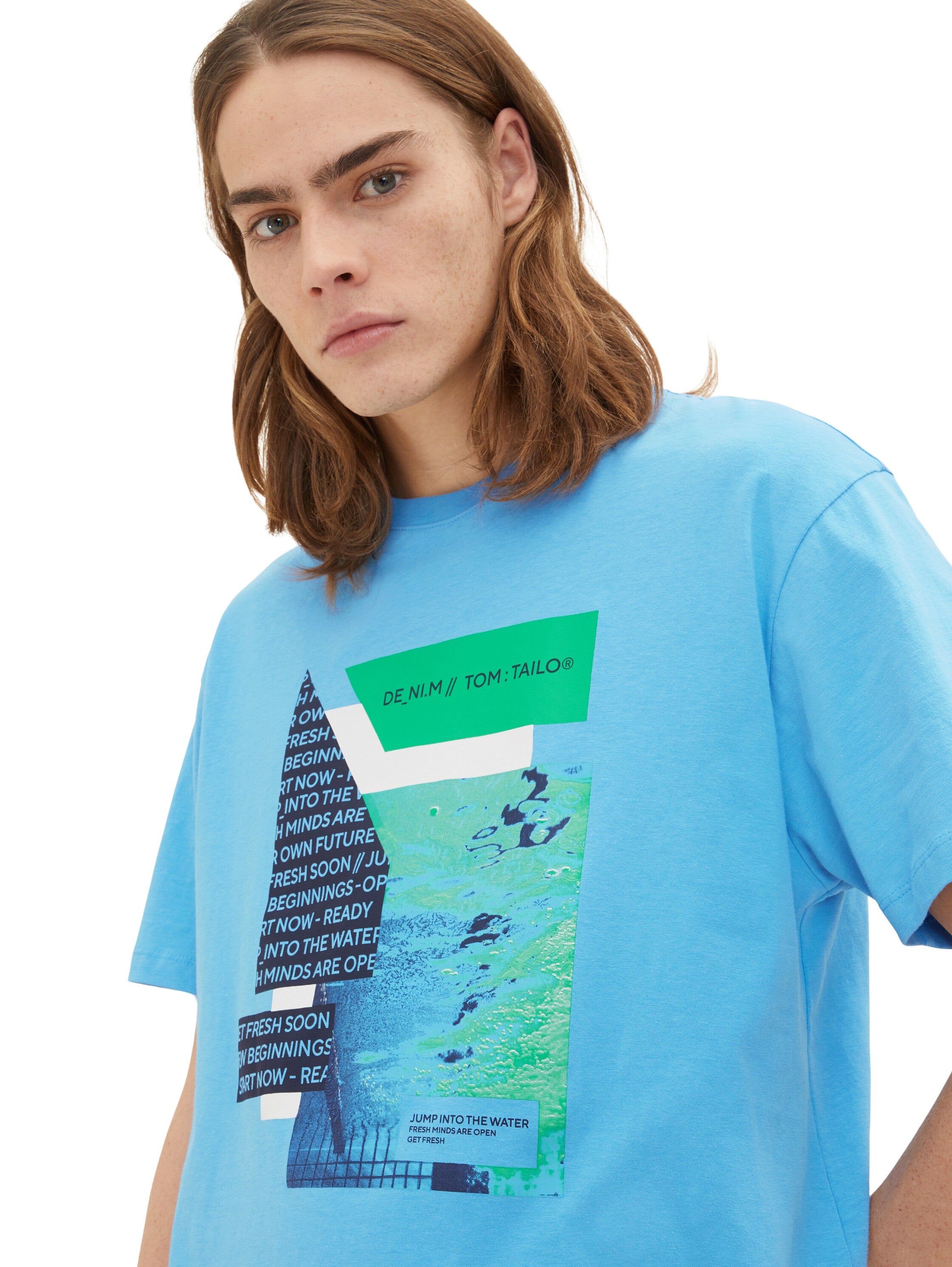 Blue Short Sleeve Graphic T-Shirt - BEVAVA