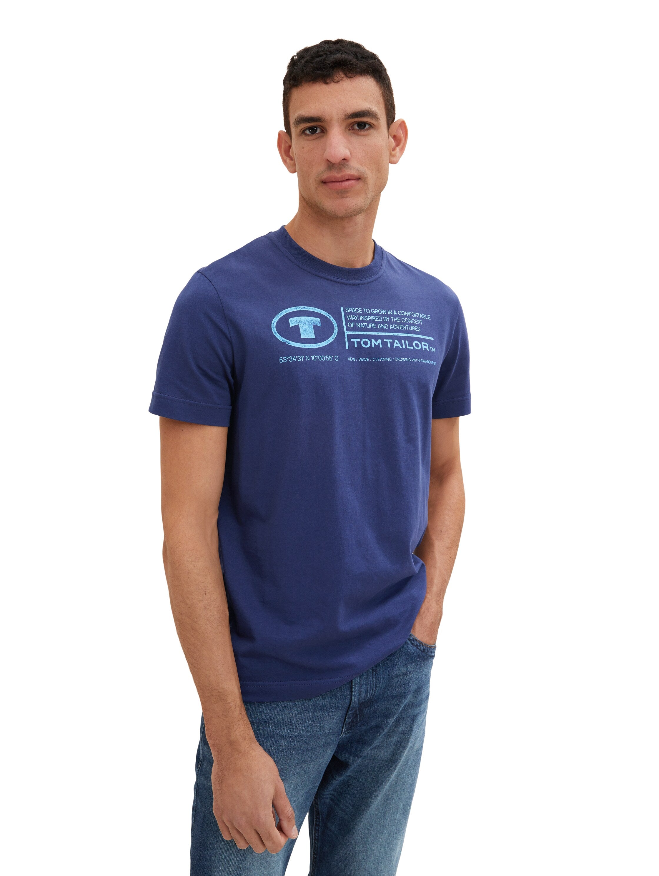 Blue Short Sleeve Graphic T-Shirt - BEVAVA