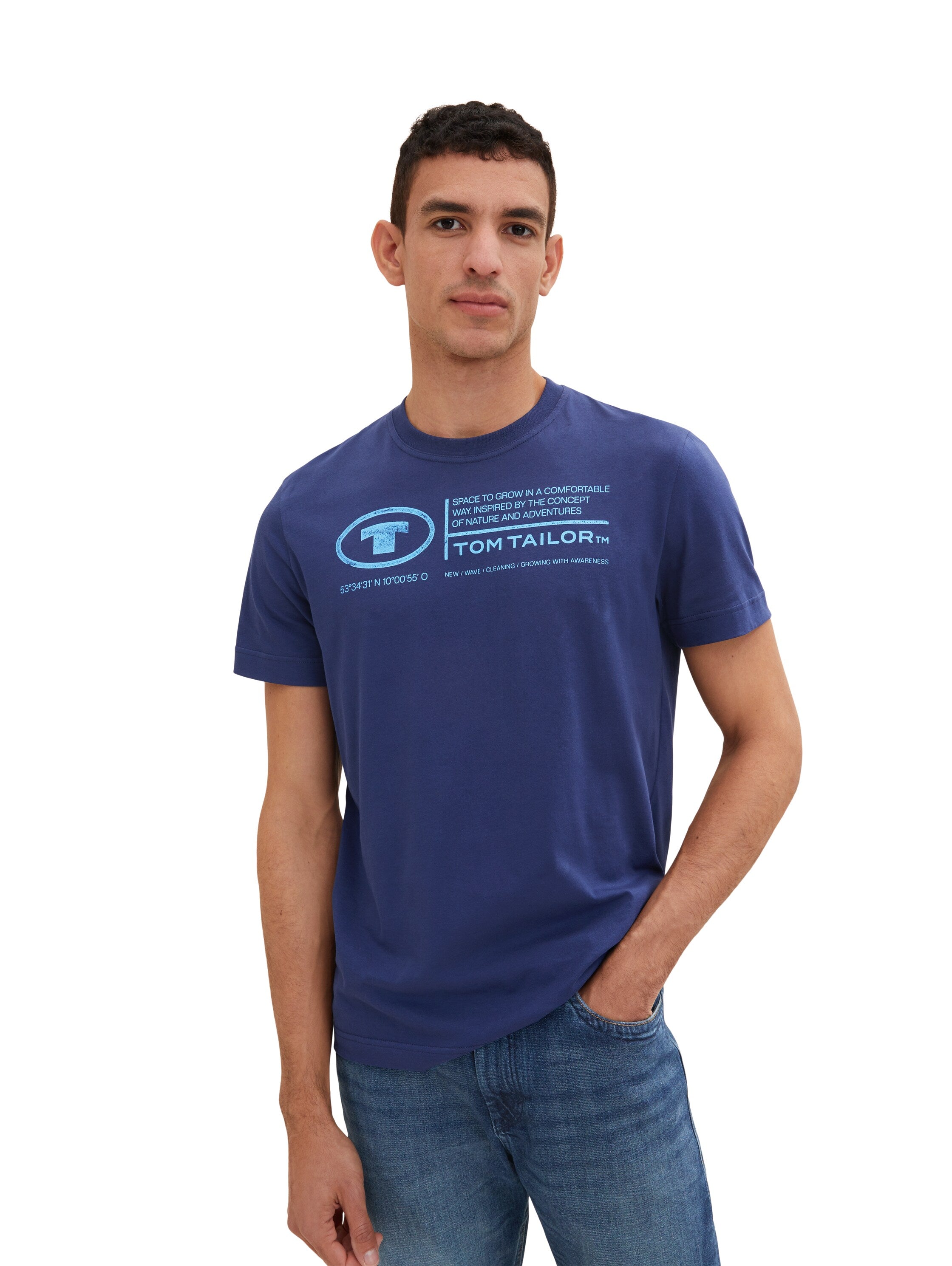 Blue Short Sleeve Graphic T-Shirt - BEVAVA