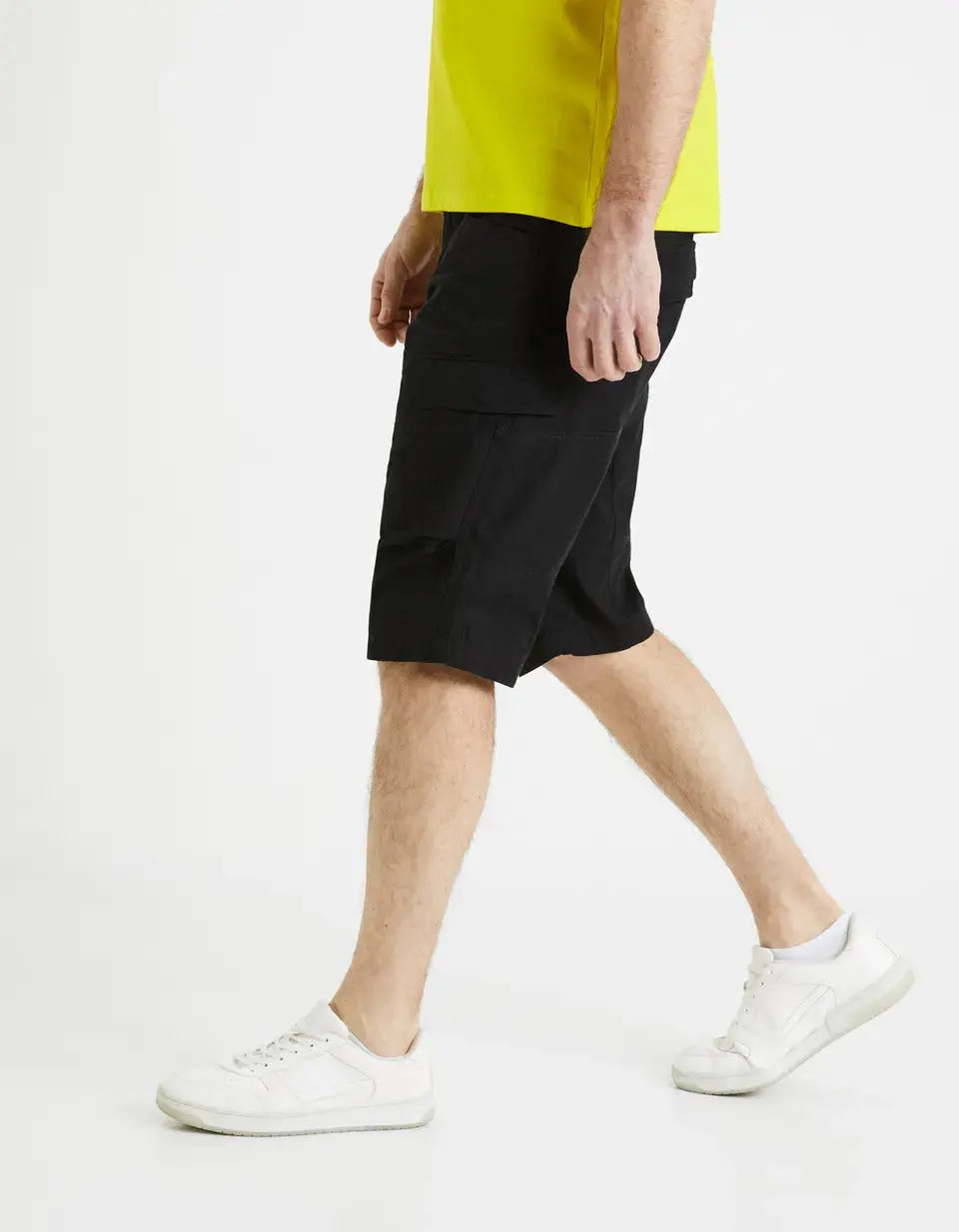 100% Cotton Cargo Shorts - Black - 02