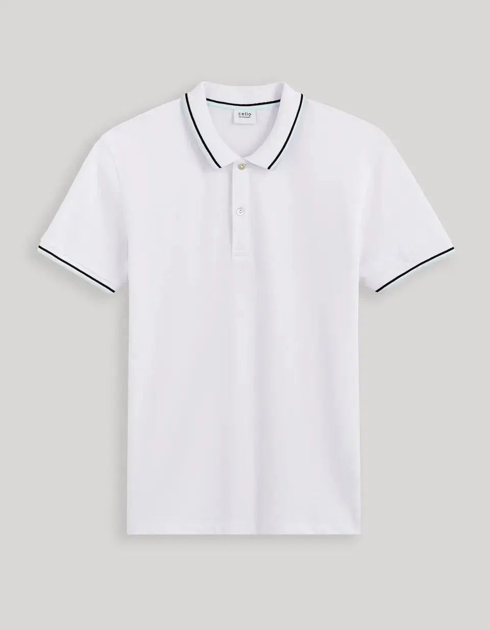 Cotton Elastane Piqué Polo Shirt - White - 03