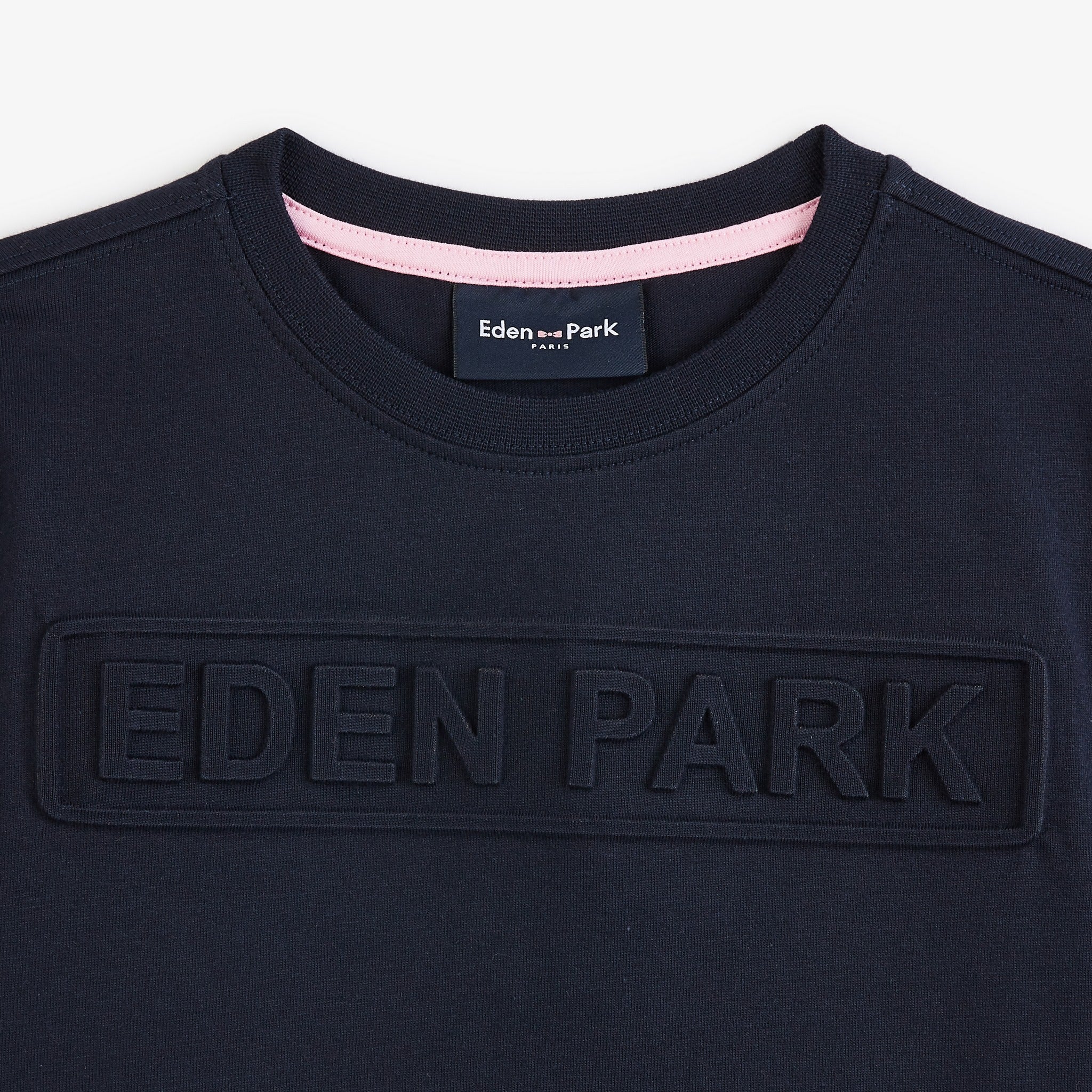 Dark Blue T-Shirt With Embossed Inscription - 03
