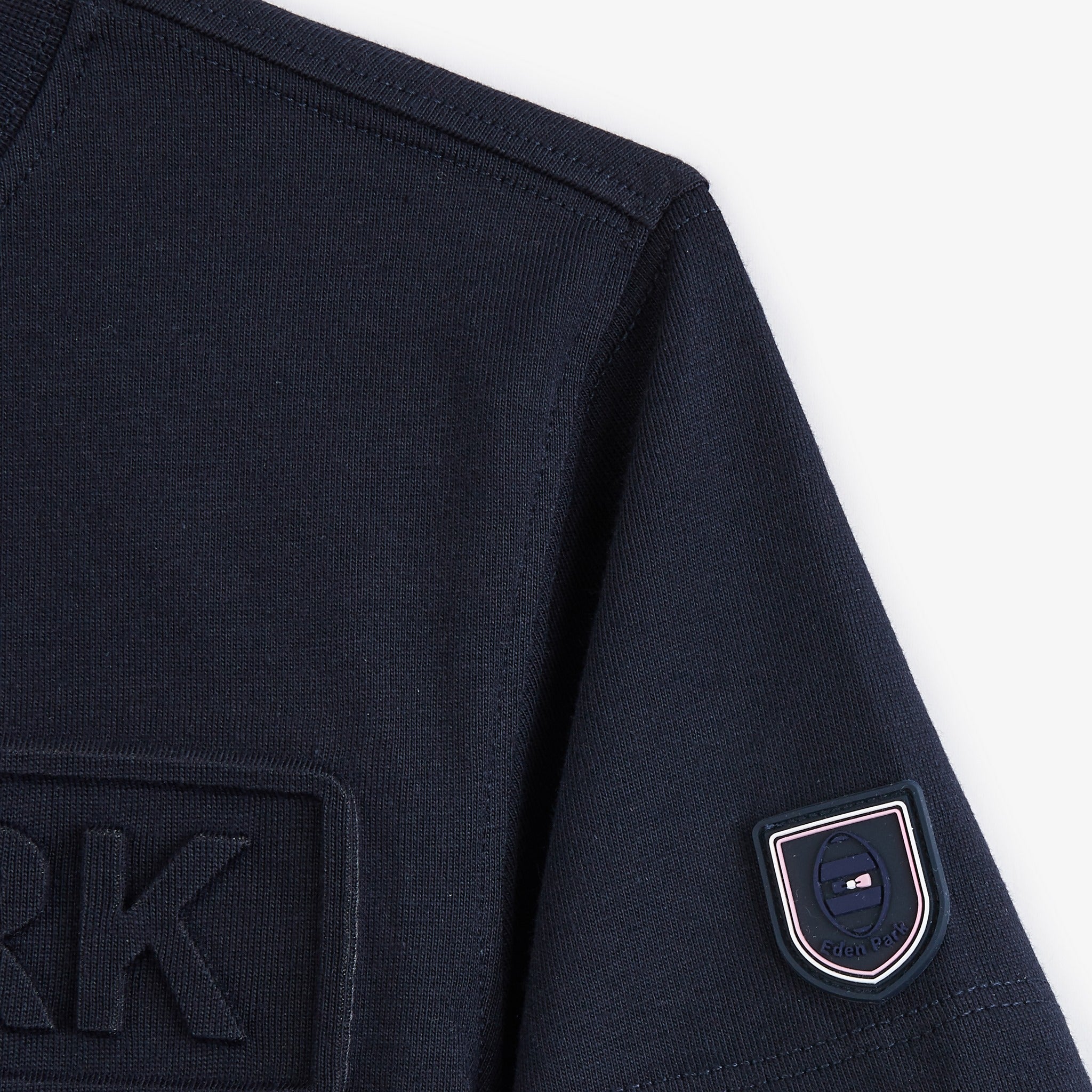 Dark Blue T-Shirt With Embossed Inscription - 04