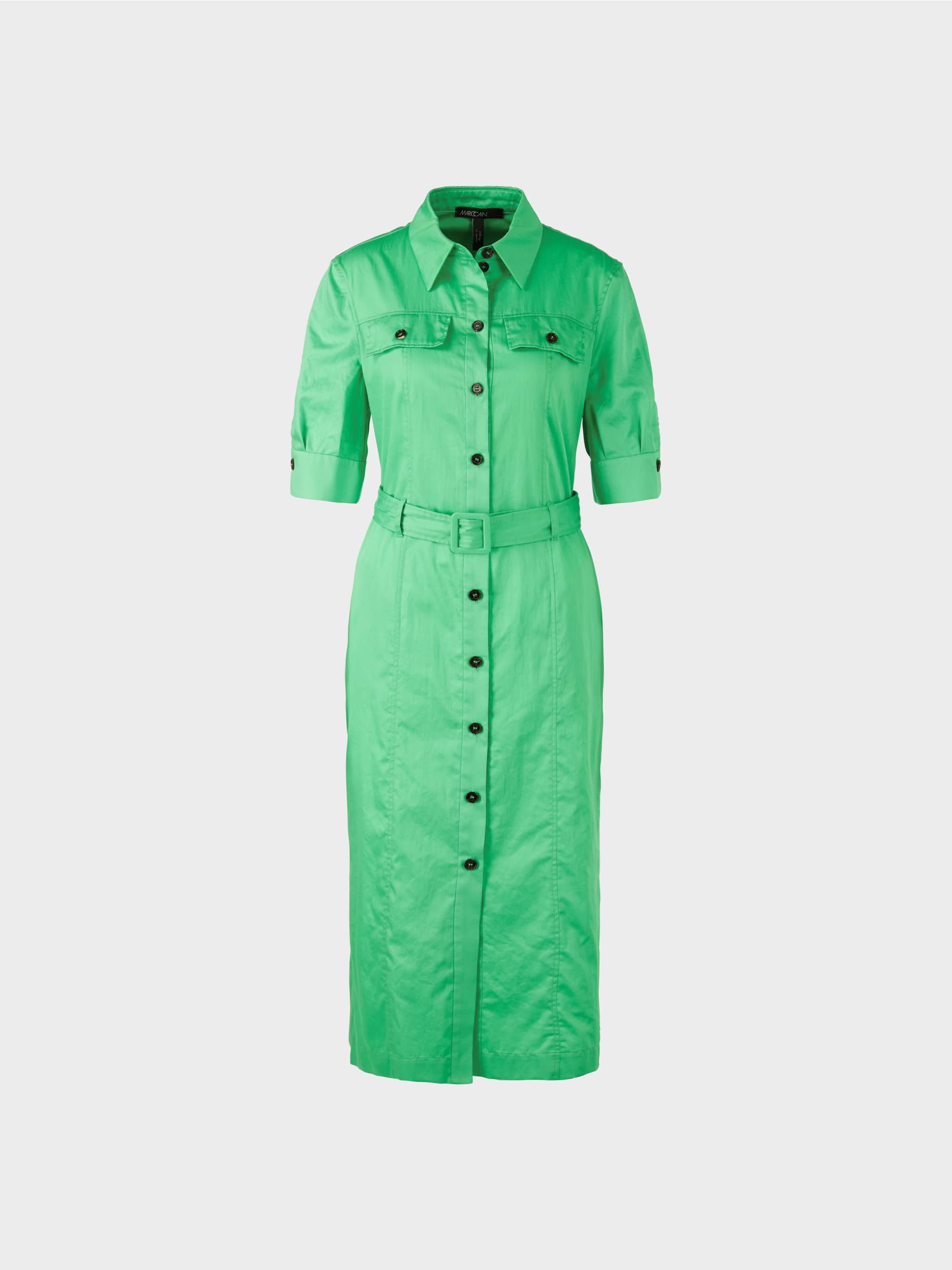 Feminine Shirt Dress With Belt - 06