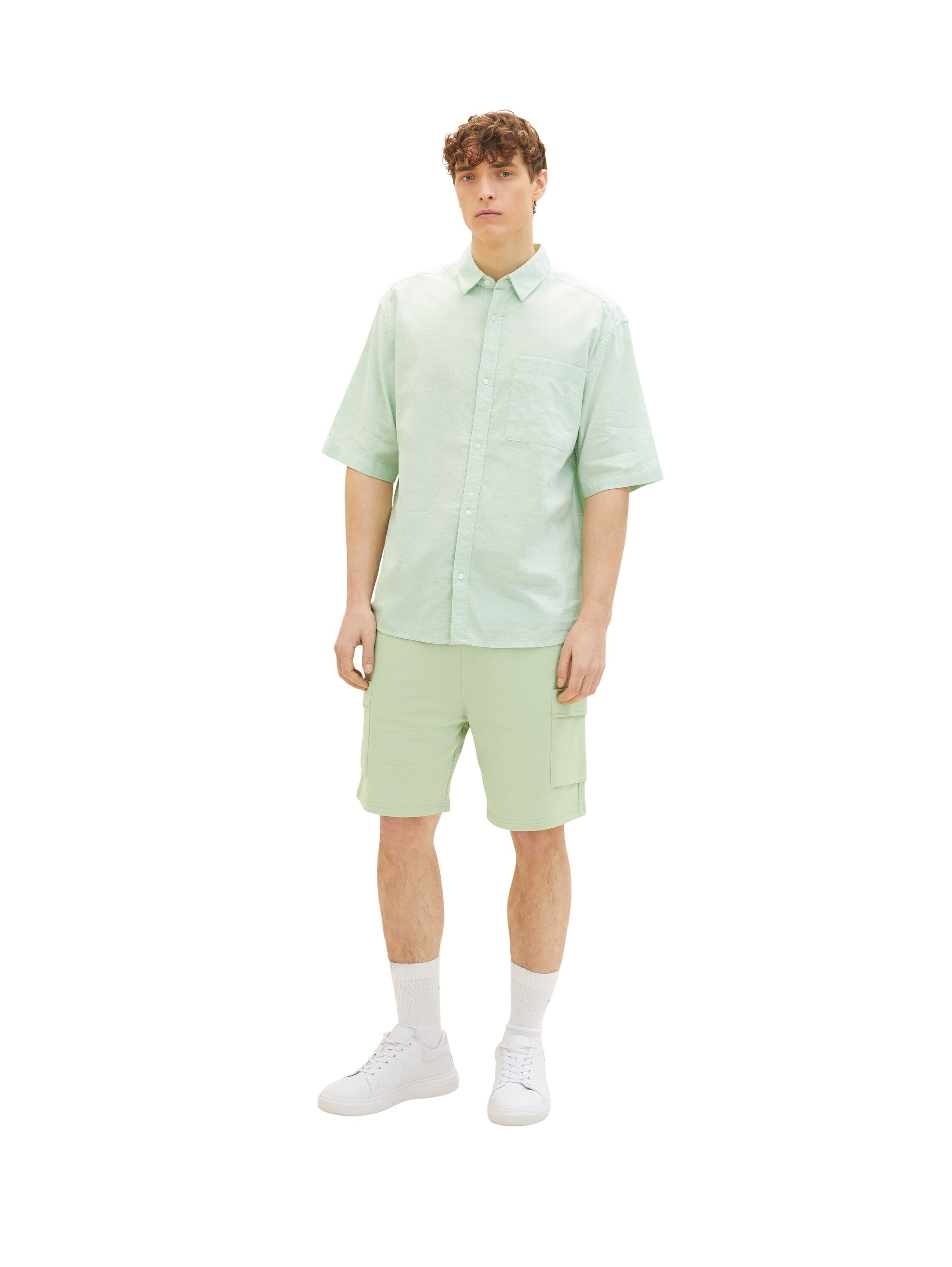 Green Knitted Shorts With Black Drawstring Tom Tailor