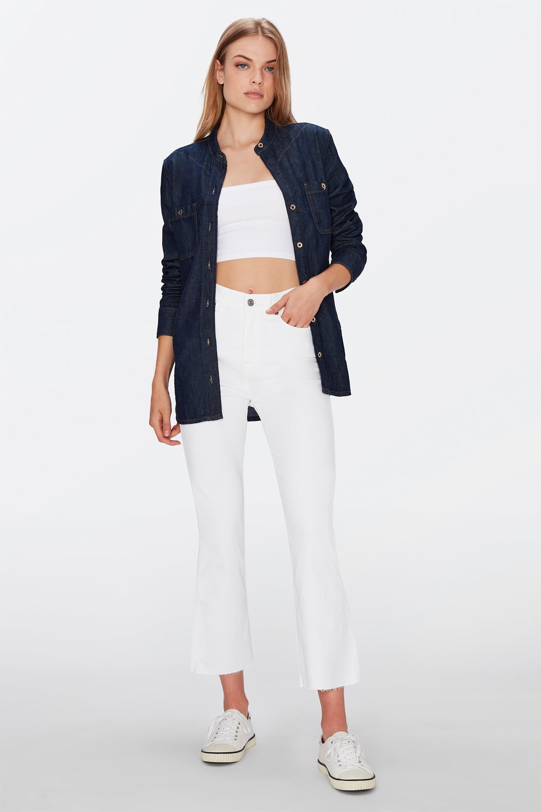 Hw Slim Kick Optic With Raw Cut Hem - BEVAVA