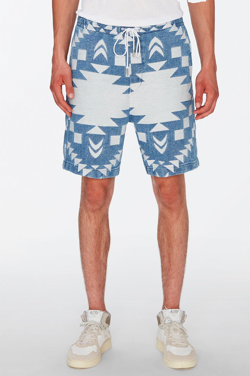 Jogger Short Indigo Jacquard - BEVAVA