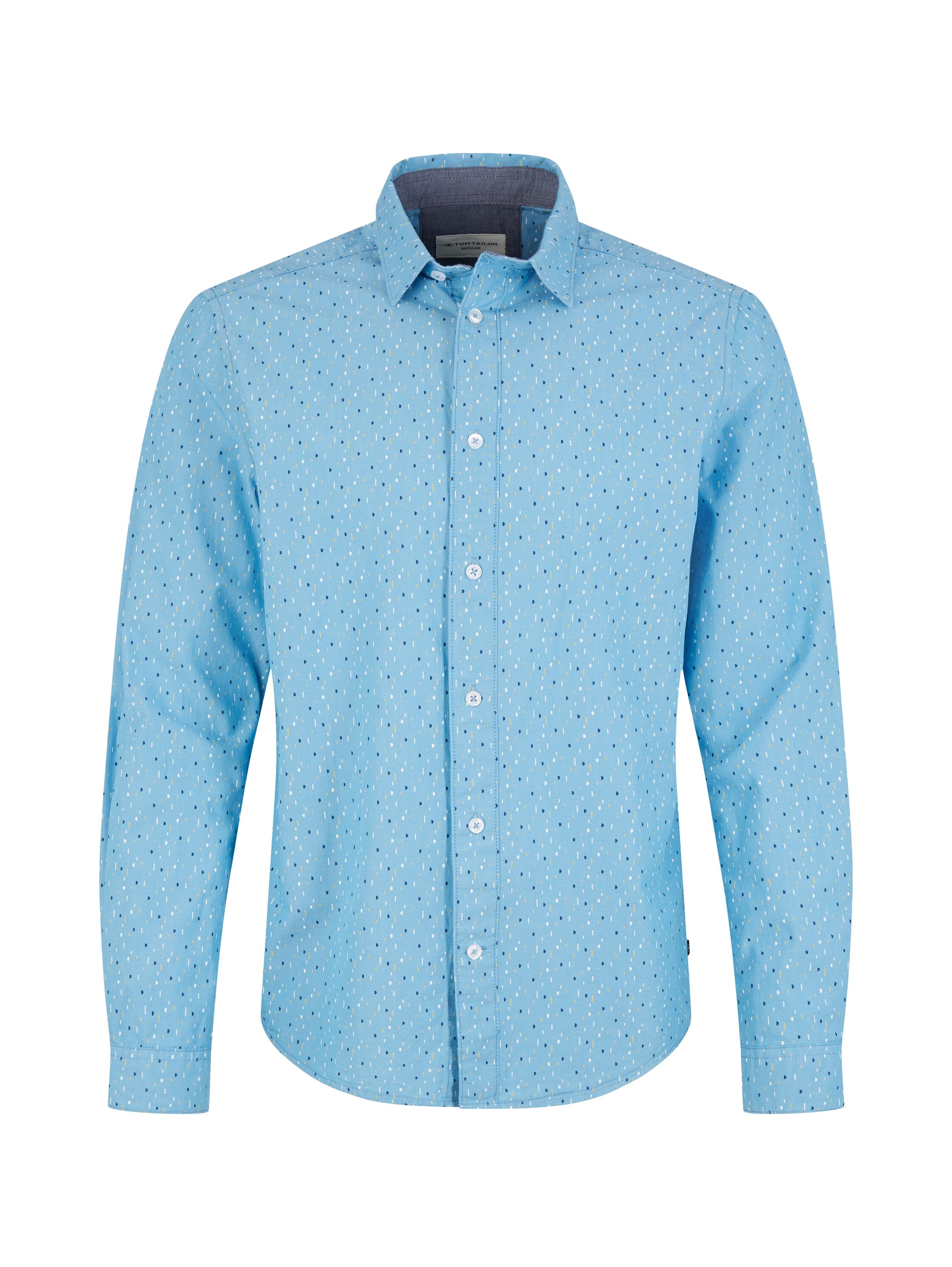 Light Blue All-Over Print Long Sleeve Shirt