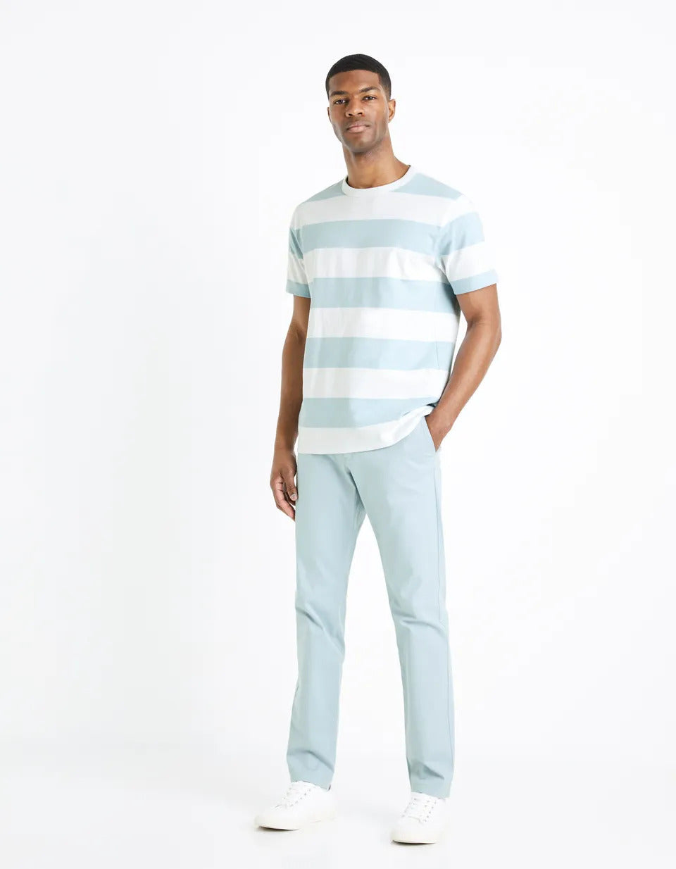 Light Blue Chino Trousers - BEVAVA