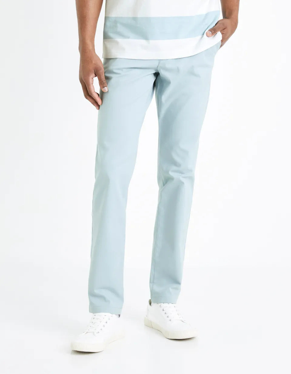 Light Blue Chino Trousers - BEVAVA