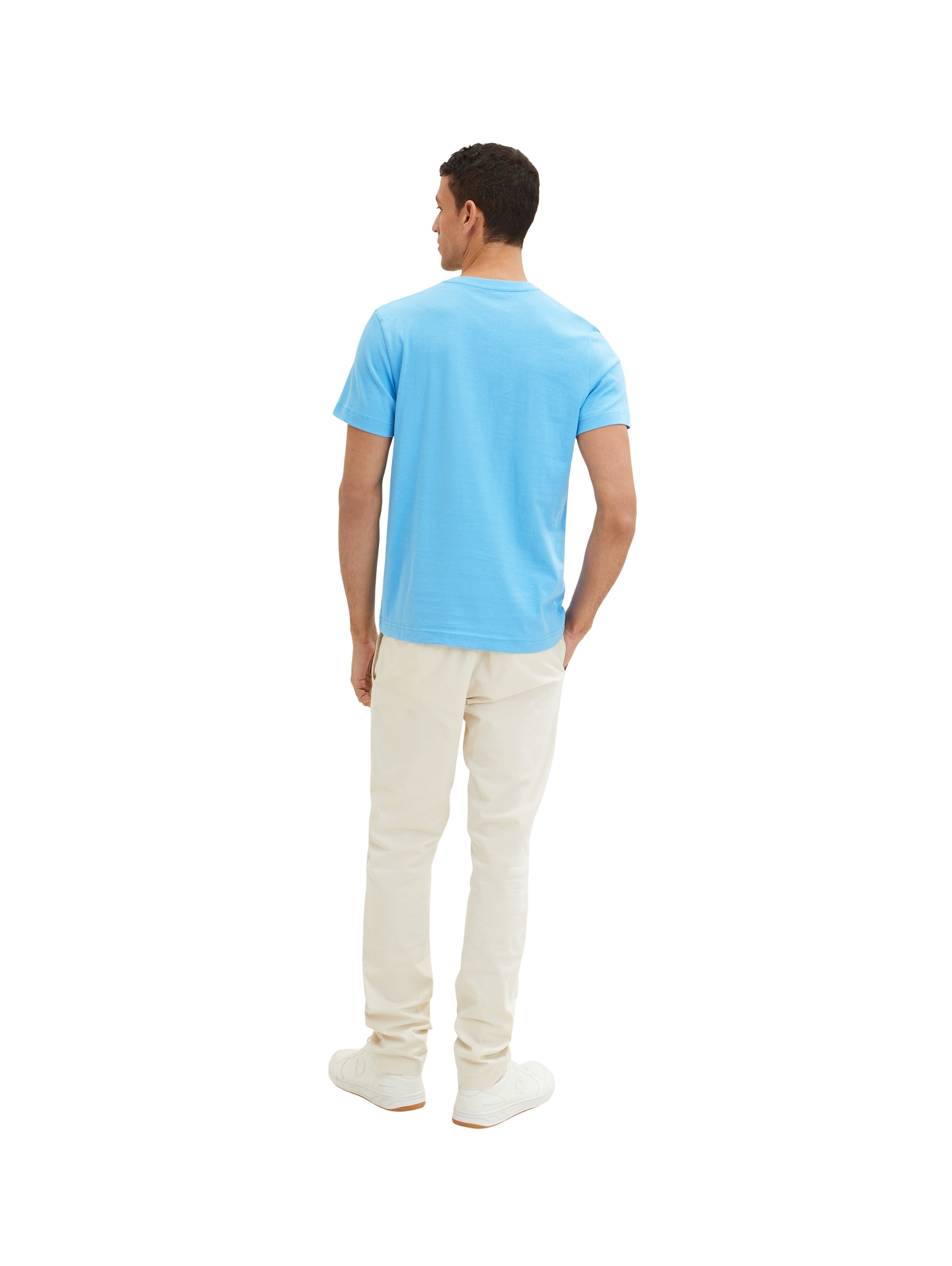 Light Blue Short Sleeve Graphic Crew Neck T-Shirt - BEVAVA