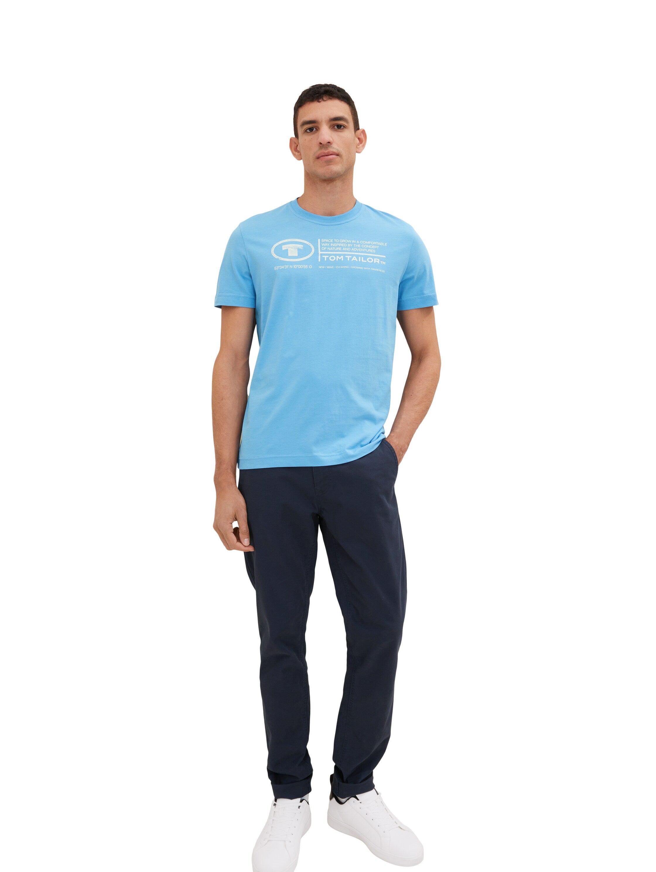 Light Blue Short Sleeve Graphic T-Shirt - BEVAVA