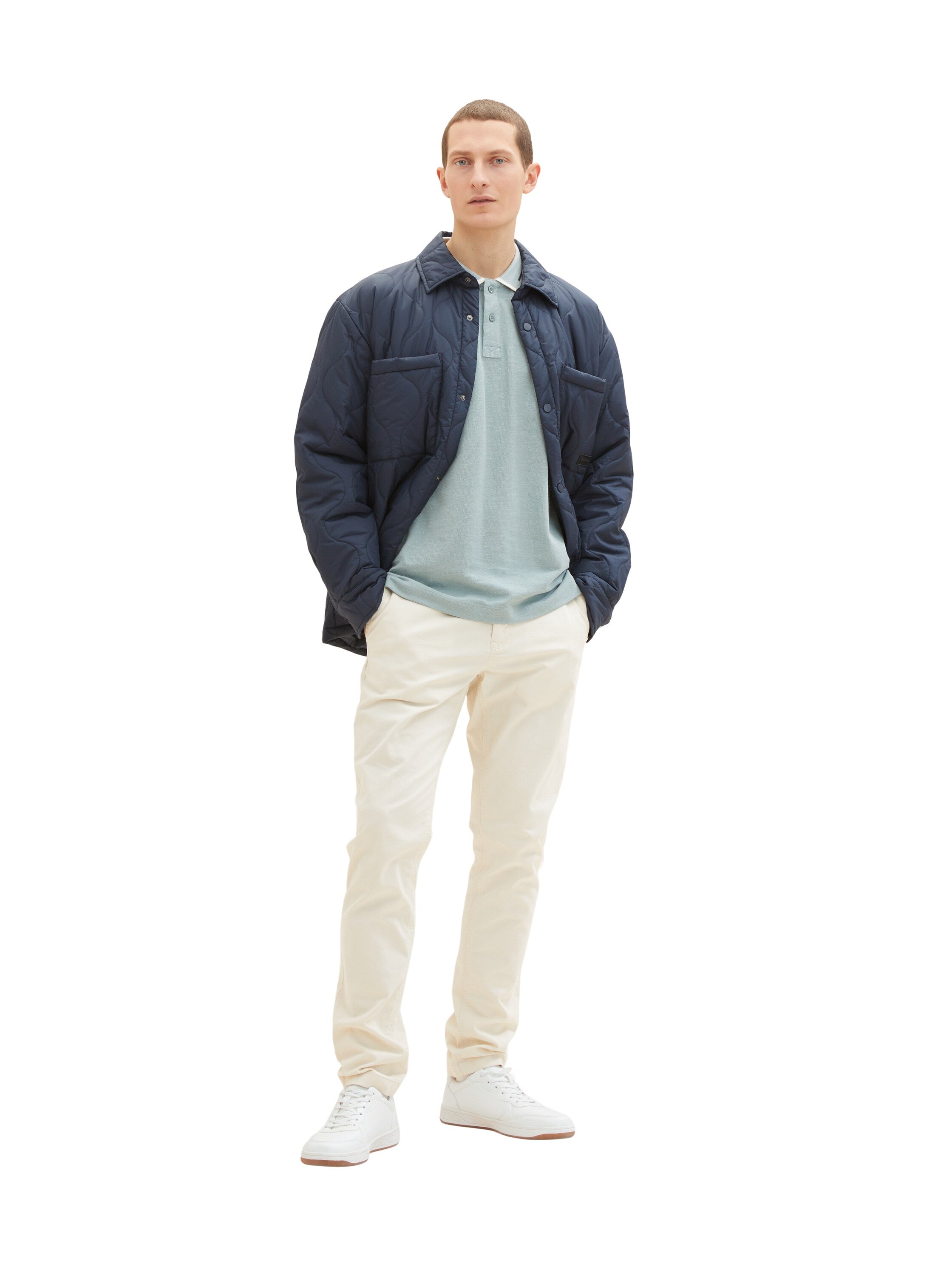 Light Blue Short Sleeve Polo Shirt With Brand Logo - BEVAVA