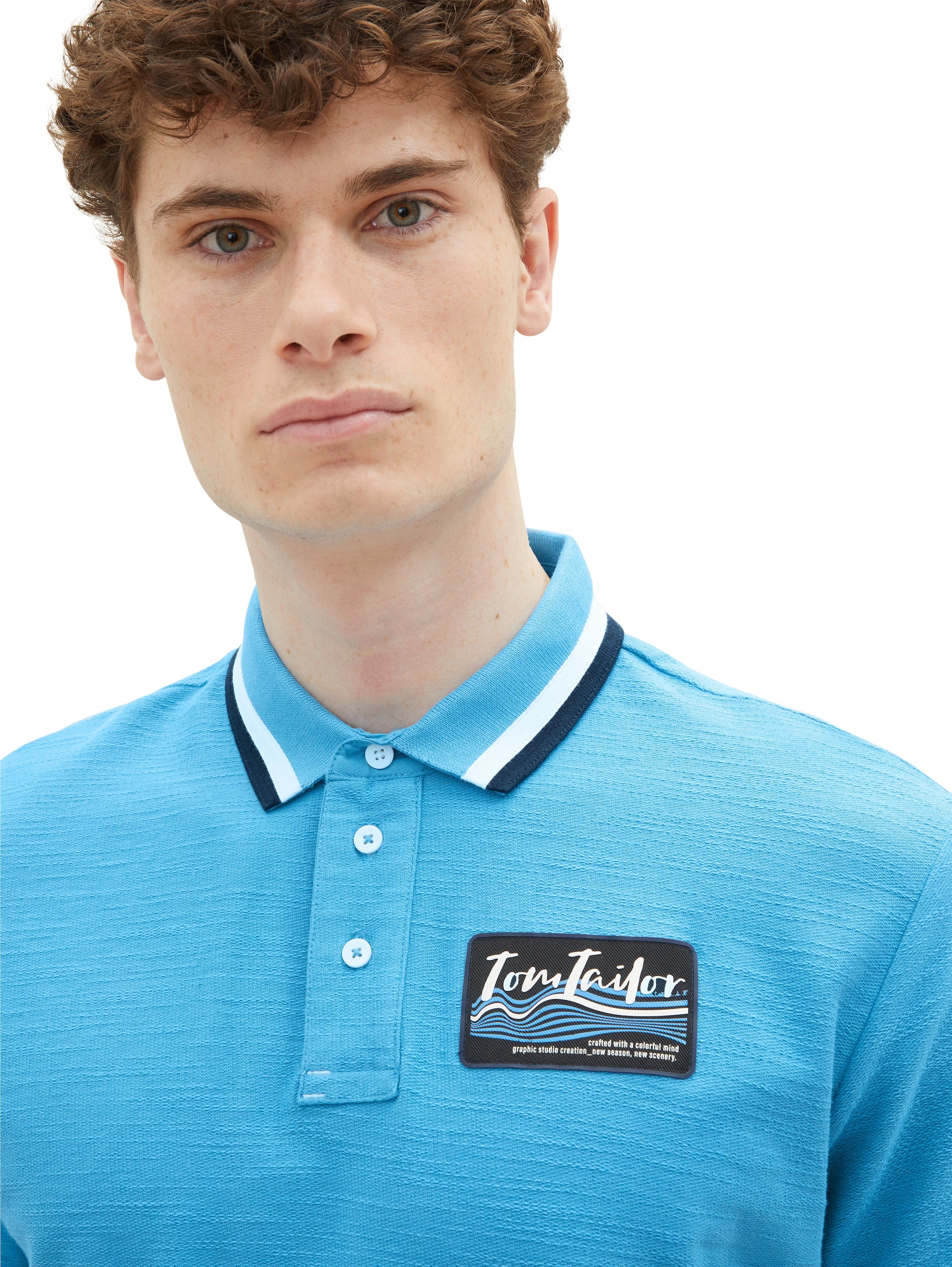 Light Blue Short Sleeve Polo Shirt - BEVAVA
