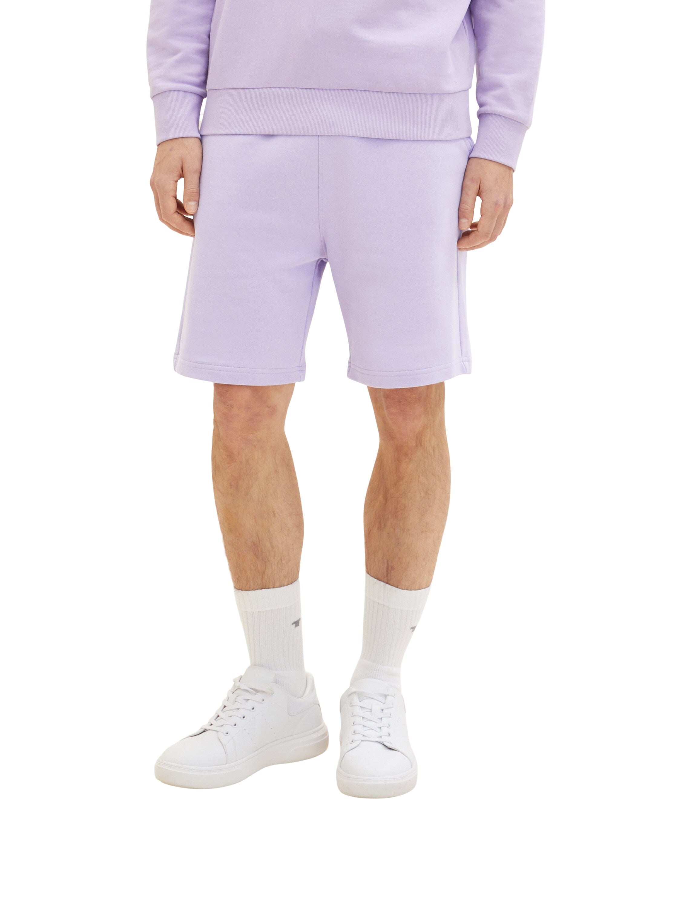 Lilac Purple Knitted Shorts With Black Drawstring