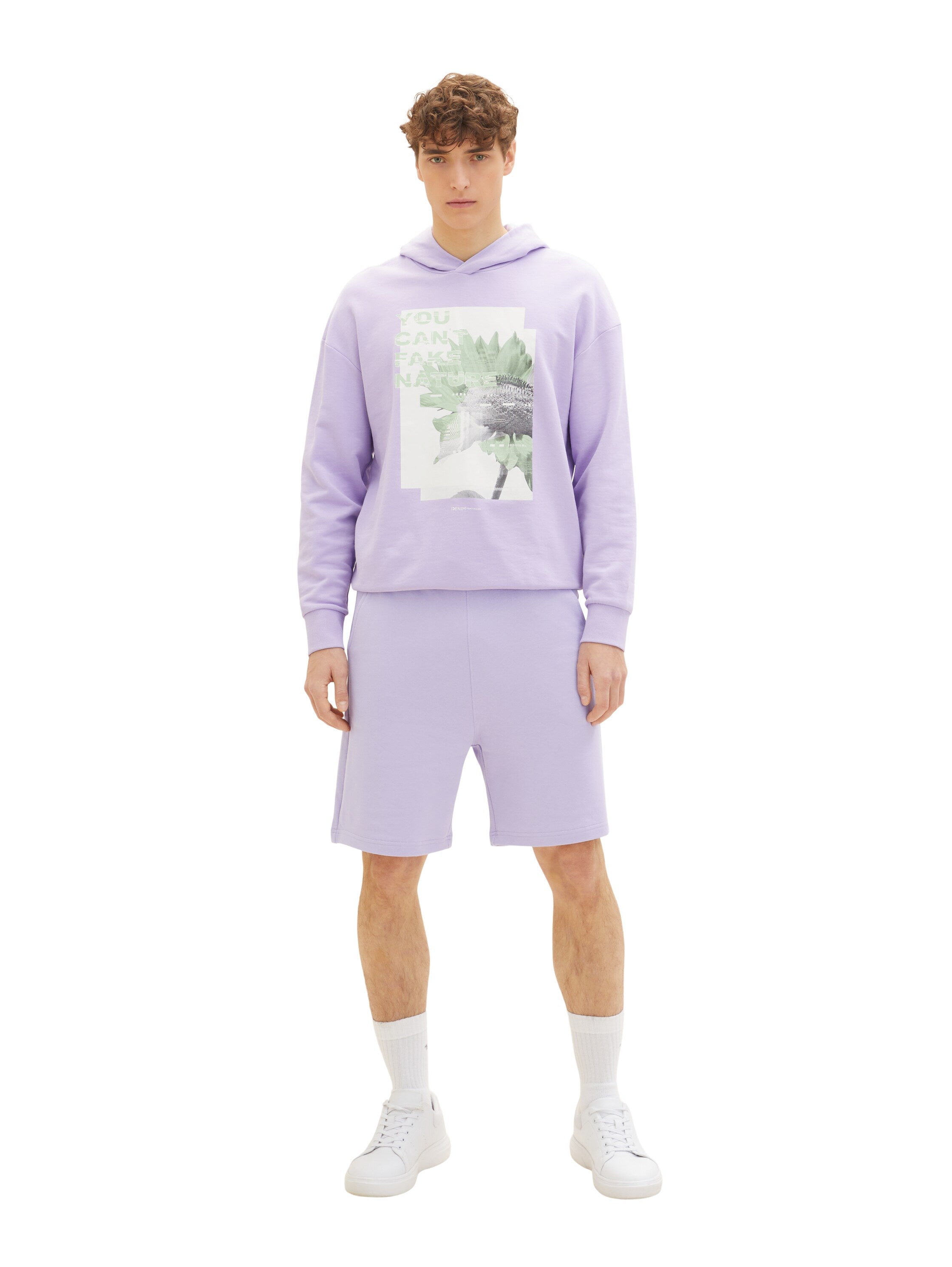Lilac Purple Knitted Shorts With Black Drawstring