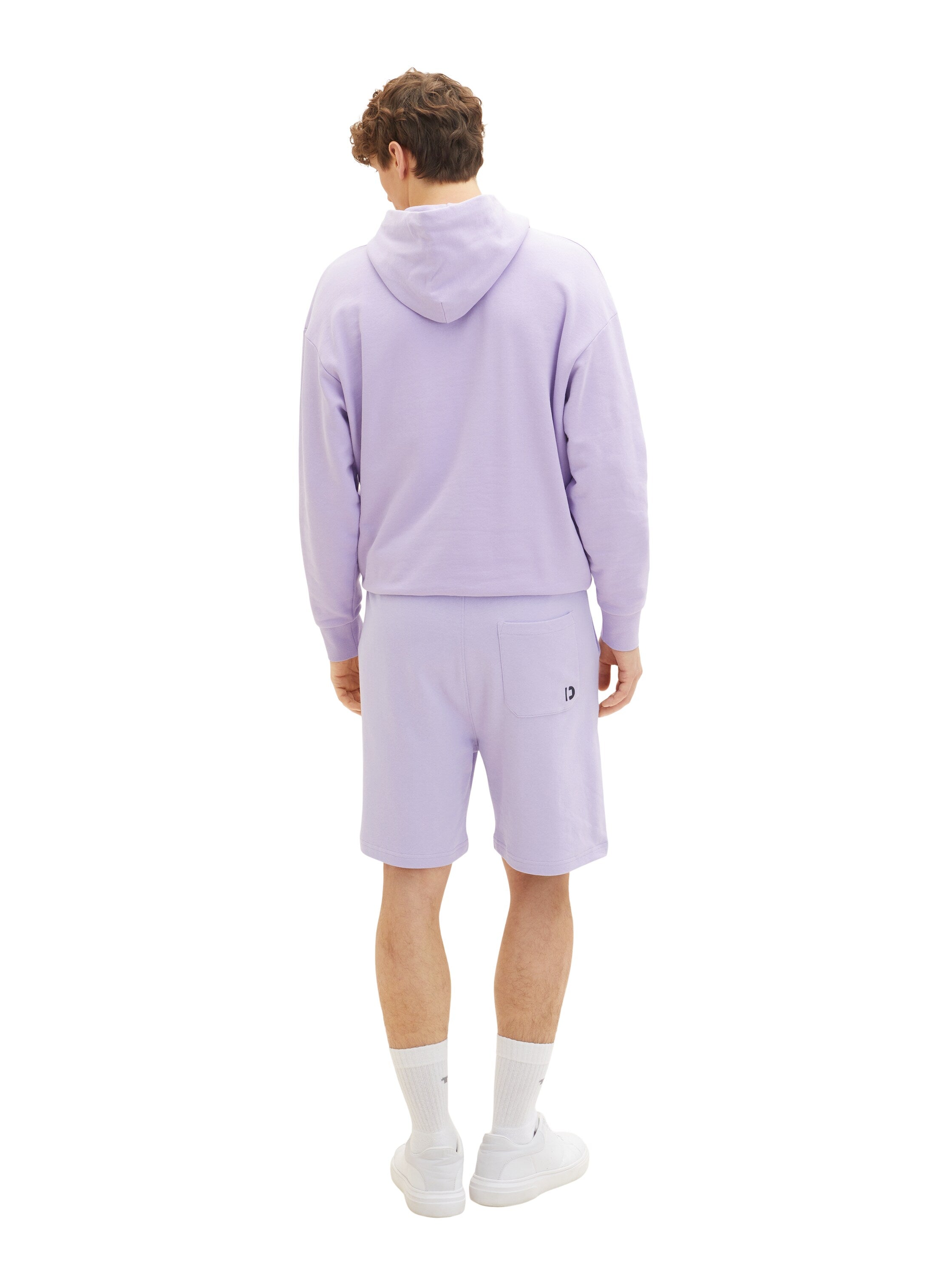 Lilac Purple Knitted Shorts With Black Drawstring