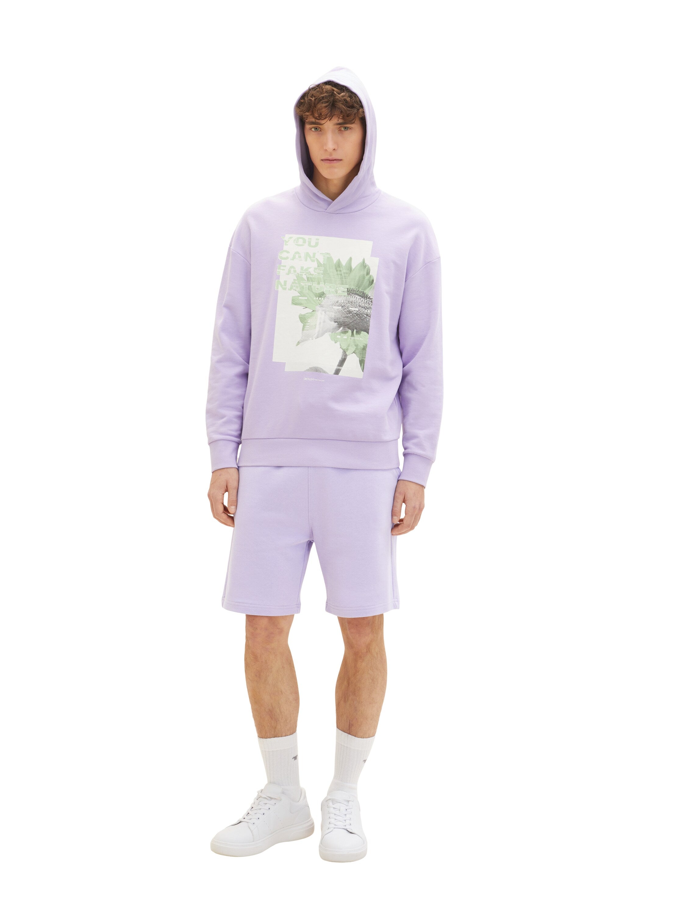 Lilac Purple Knitted Shorts With Black Drawstring