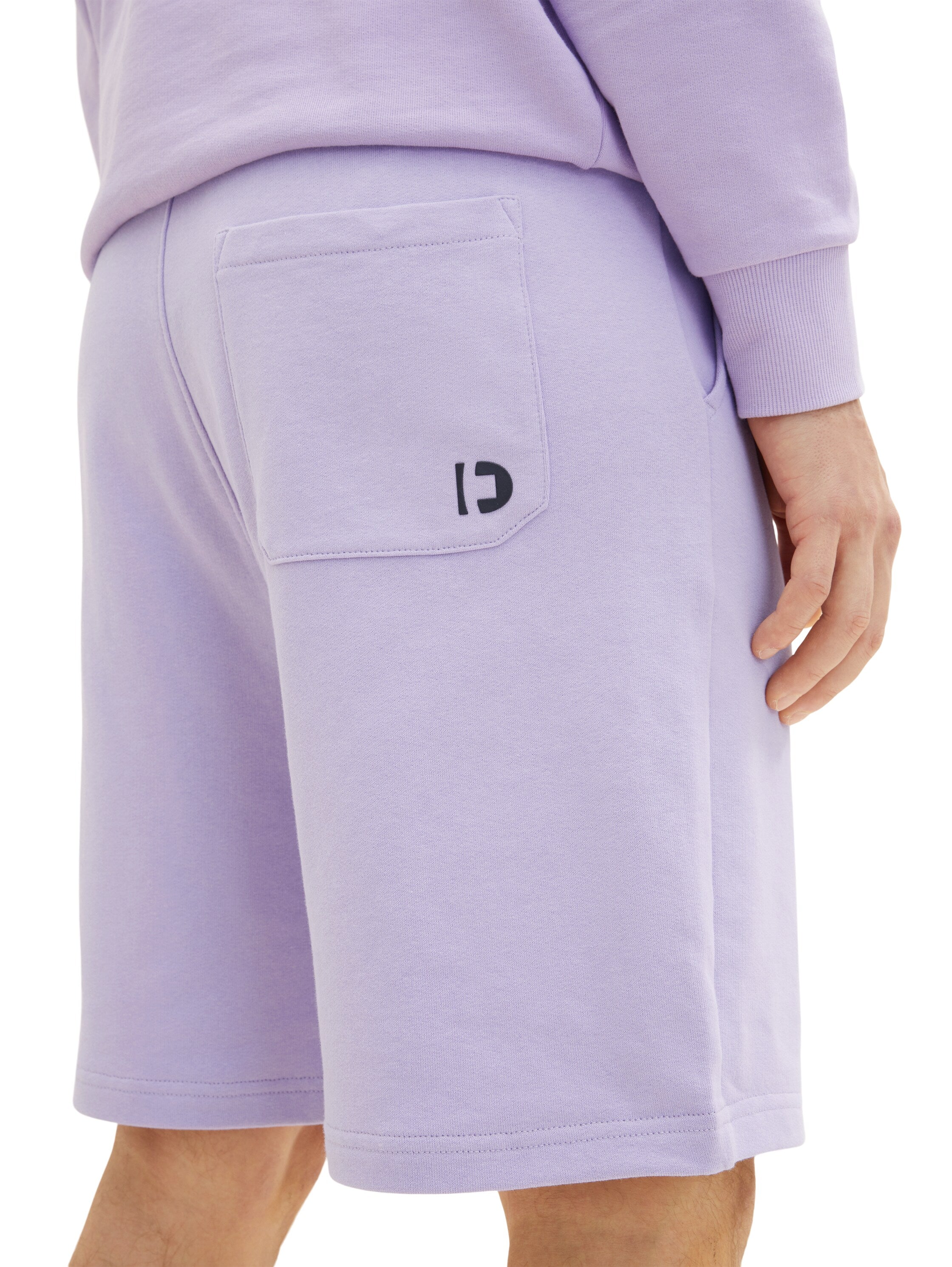 Lilac Purple Knitted Shorts With Black Drawstring