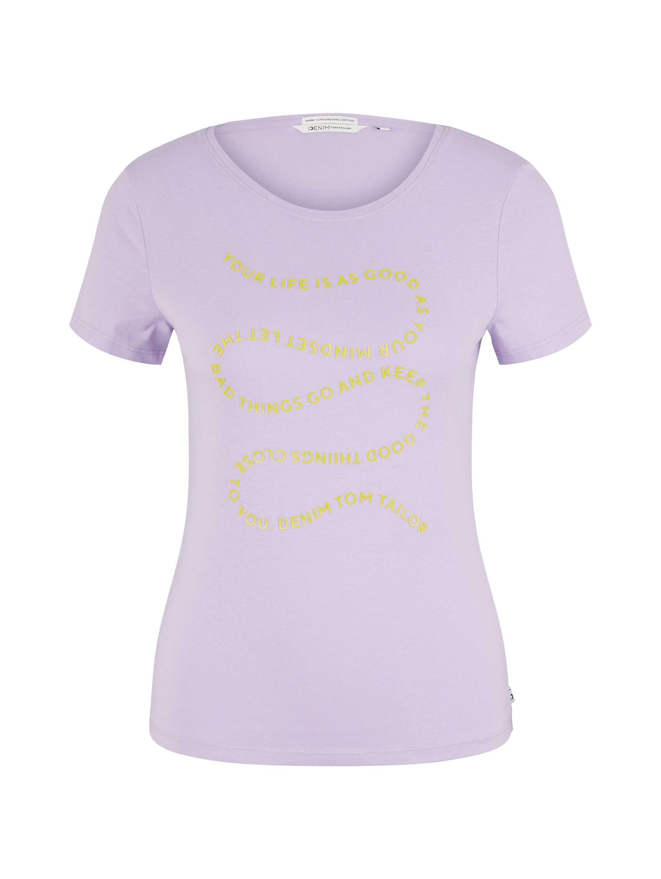 Lilac Purple Short Sleeve Graphic Crew Neck T-Shirt