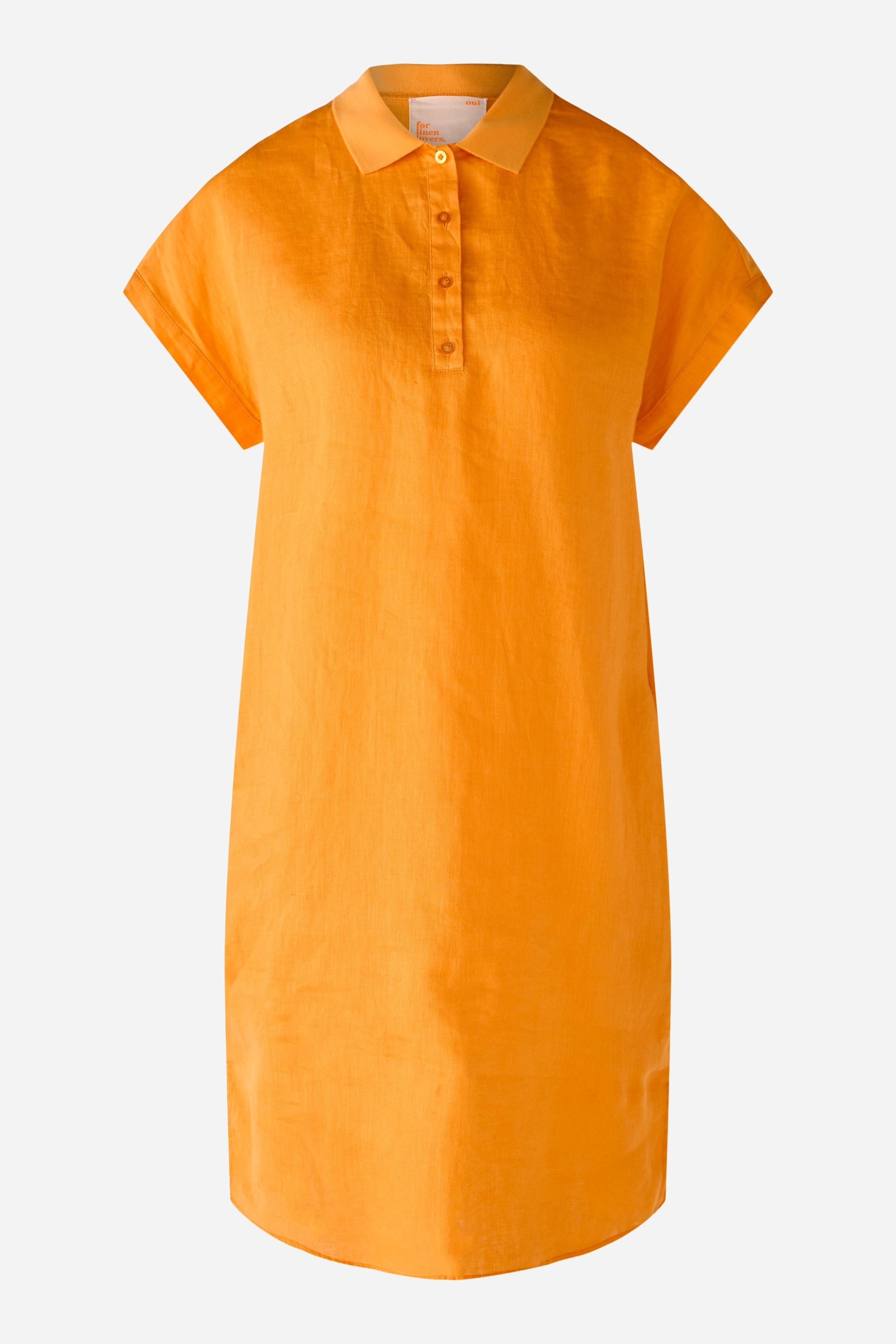 Linen Dress With Jersey Patch Oui