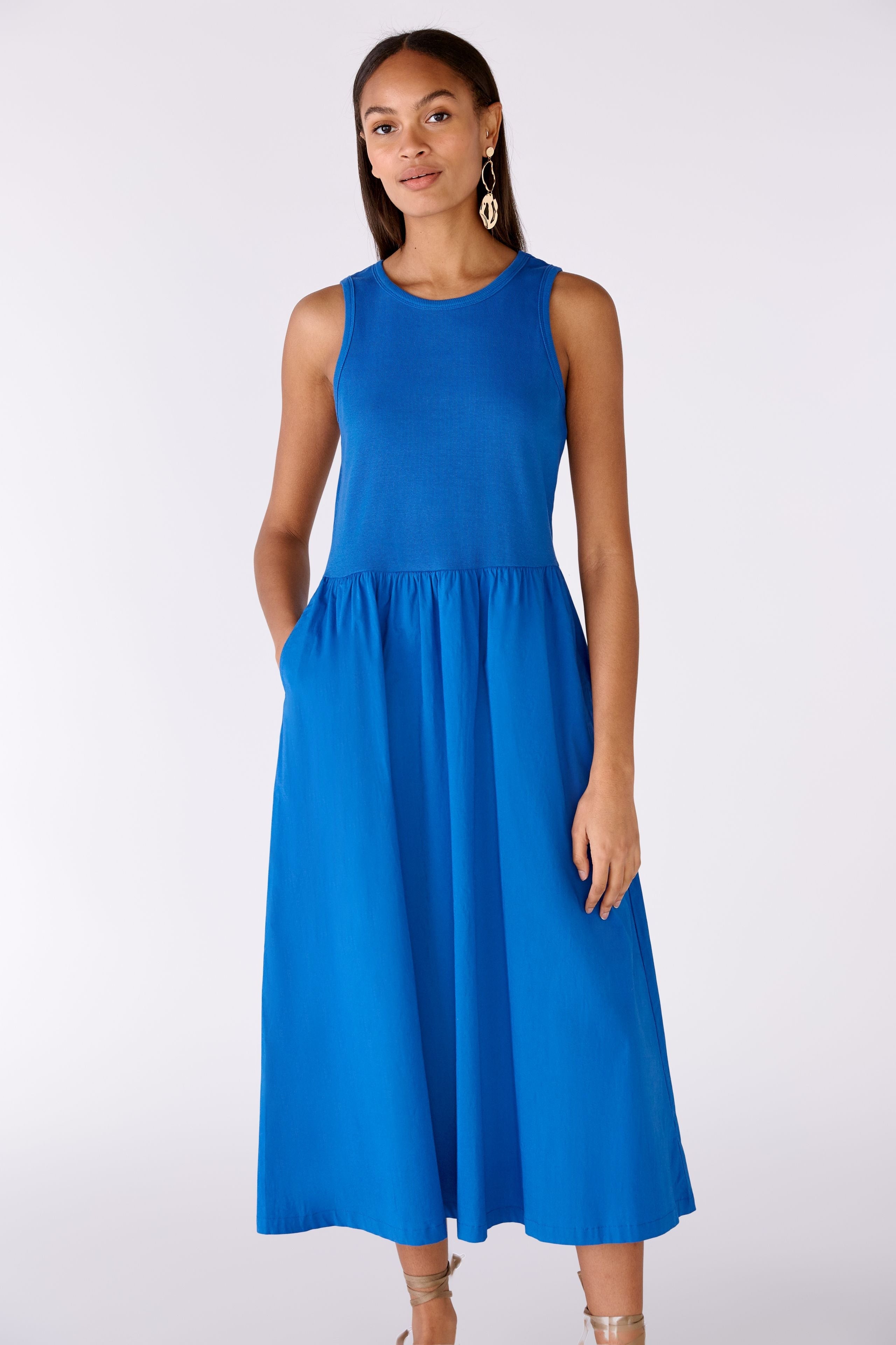 Midi Dress Cotton Stretch Patched Oui