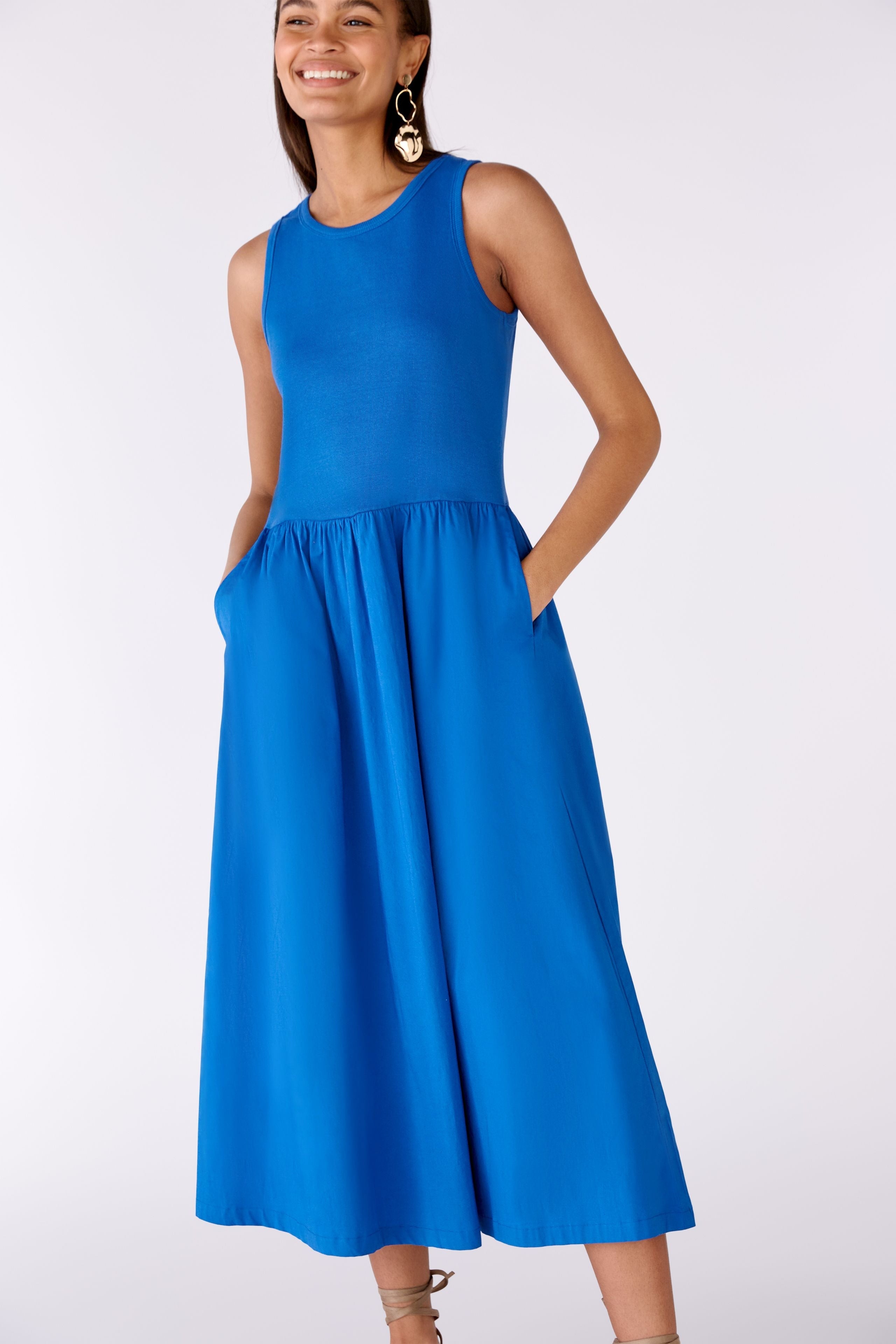 Midi Dress Cotton Stretch Patched Oui