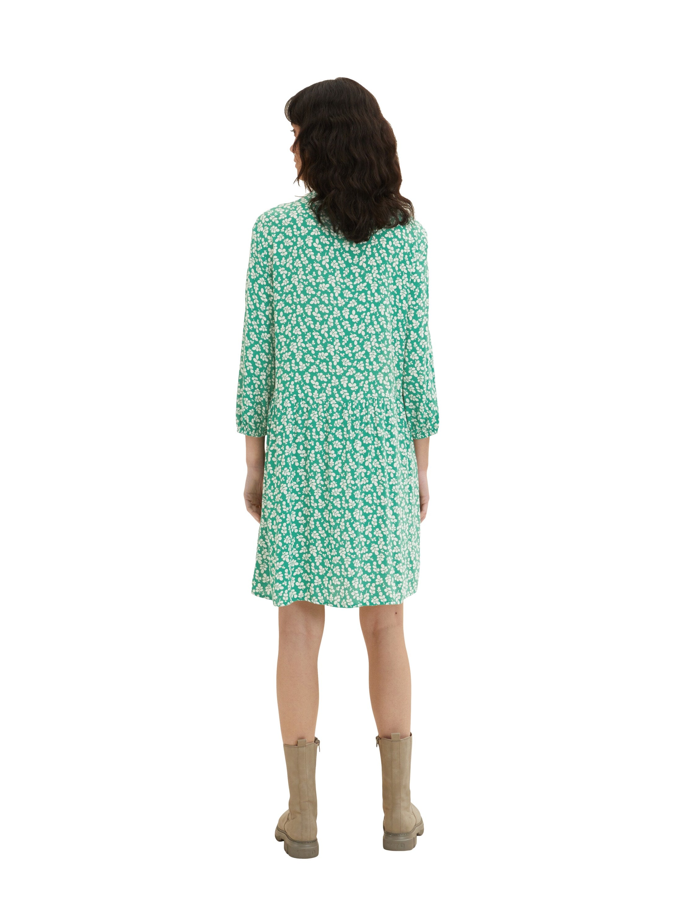 Multi-Color Long Sleeve Printed Shirt Dress