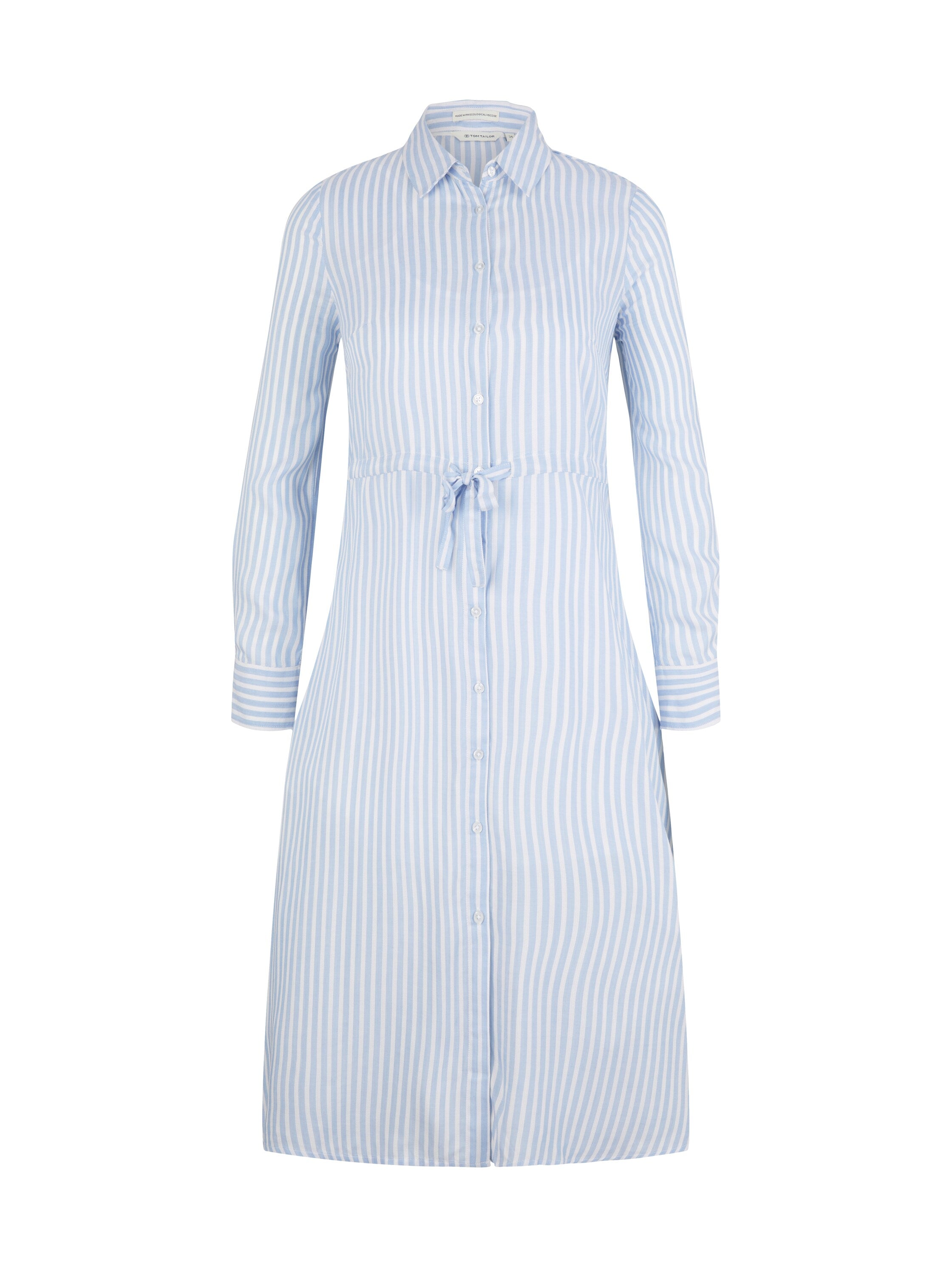 Multi-Color Long Sleeve Striped Shirt Dress