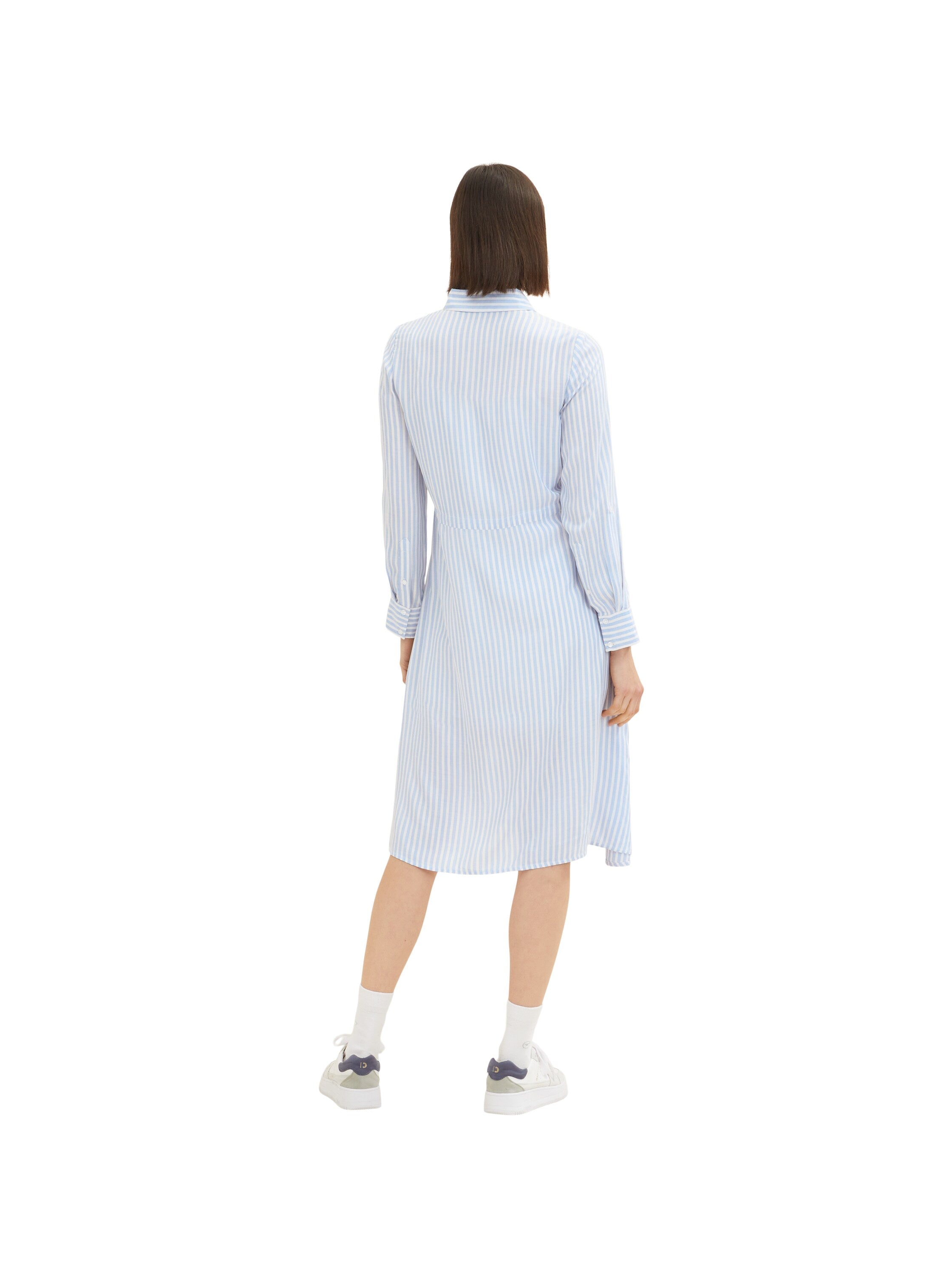 Multi-Color Long Sleeve Striped Shirt Dress