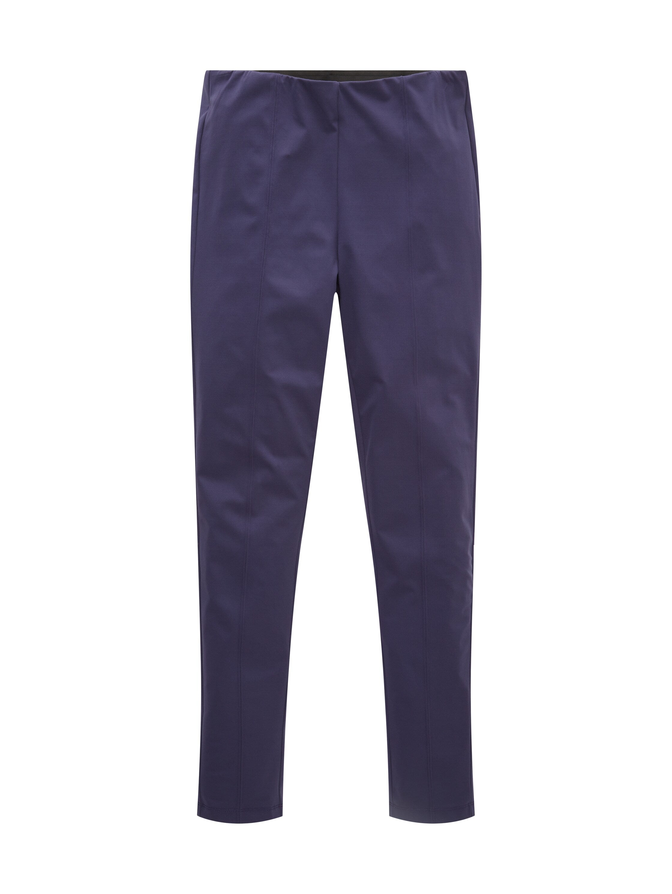 Navy Blue Long Leggings With Side Zipper