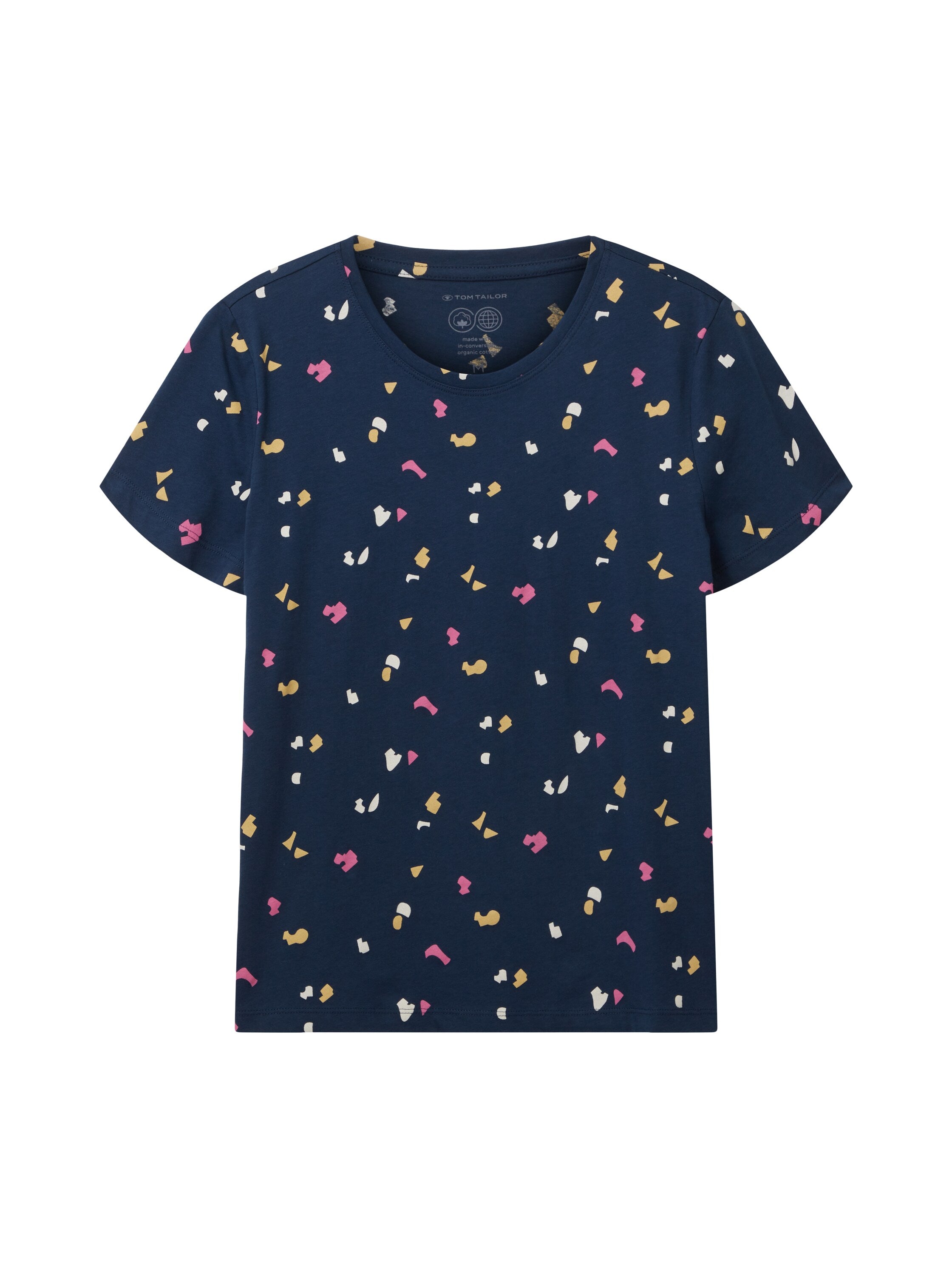 Navy Blue Short Sleeve All-Over Print T-Shirt
