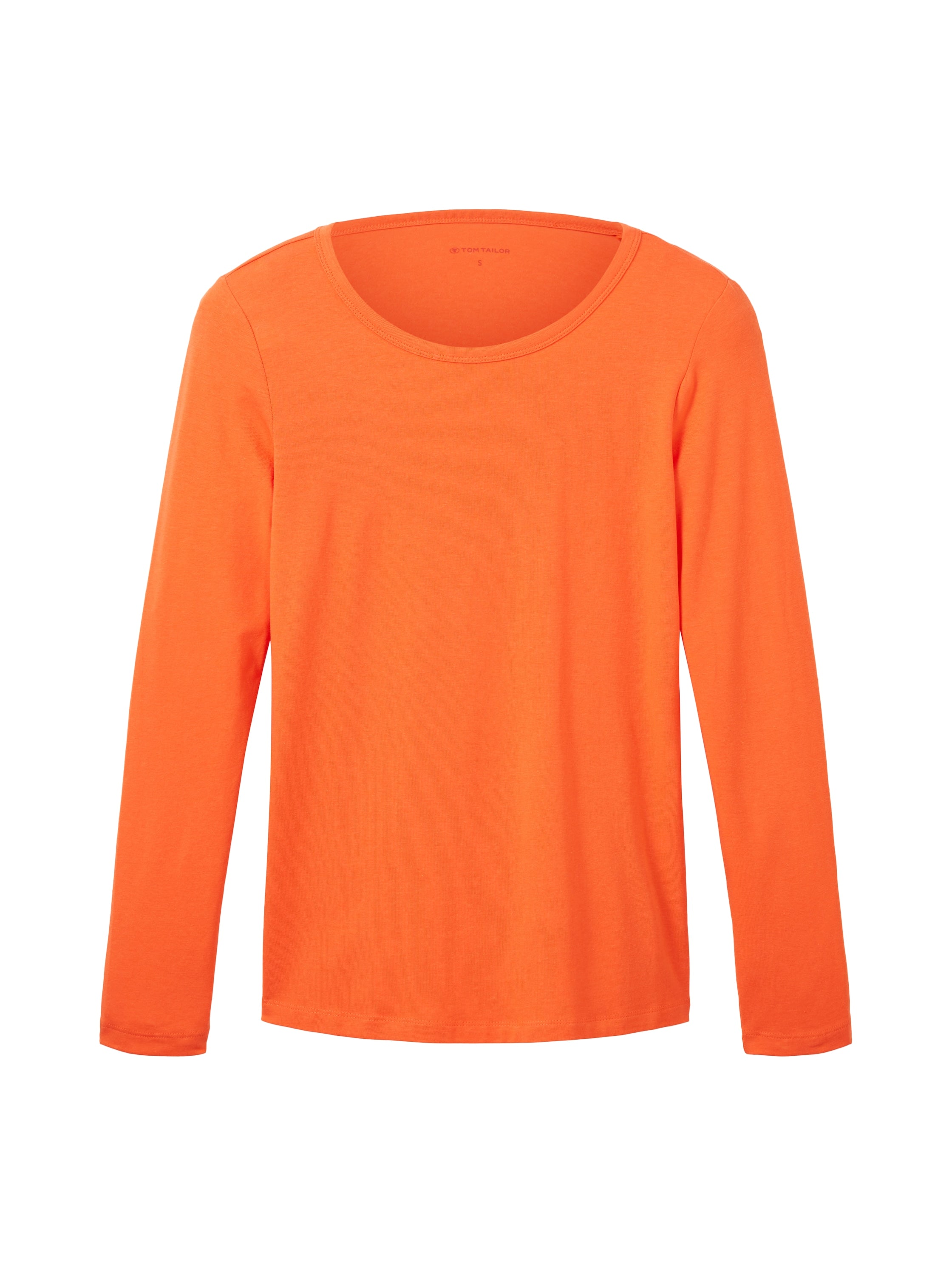 Orange Long Sleeve Round Neck T-Shirt - BEVAVA
