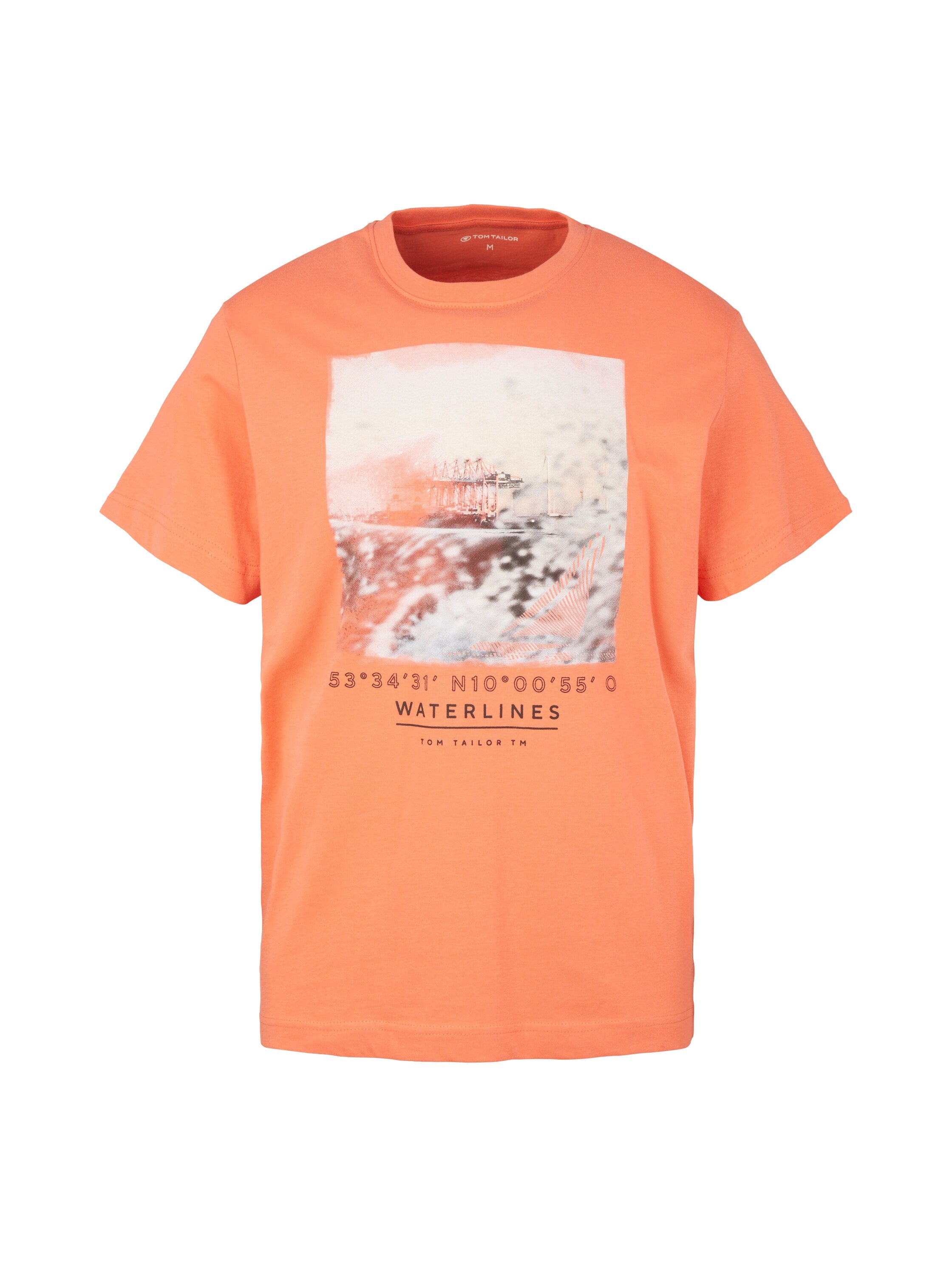 Orange Short Sleeve Graphic Crew Neck T-Shirt - BEVAVA