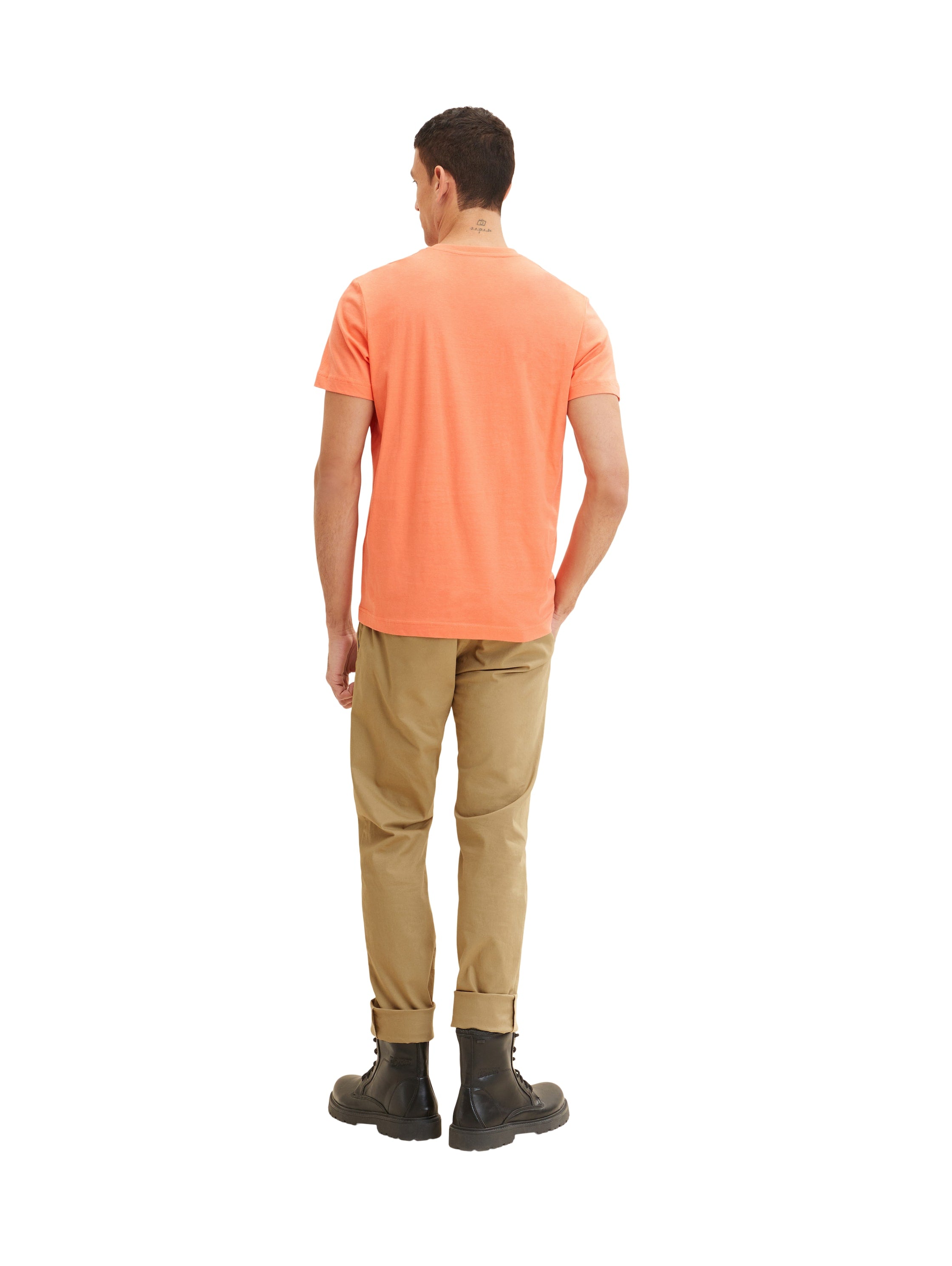 Orange Short Sleeve Graphic Crew Neck T-Shirt - BEVAVA