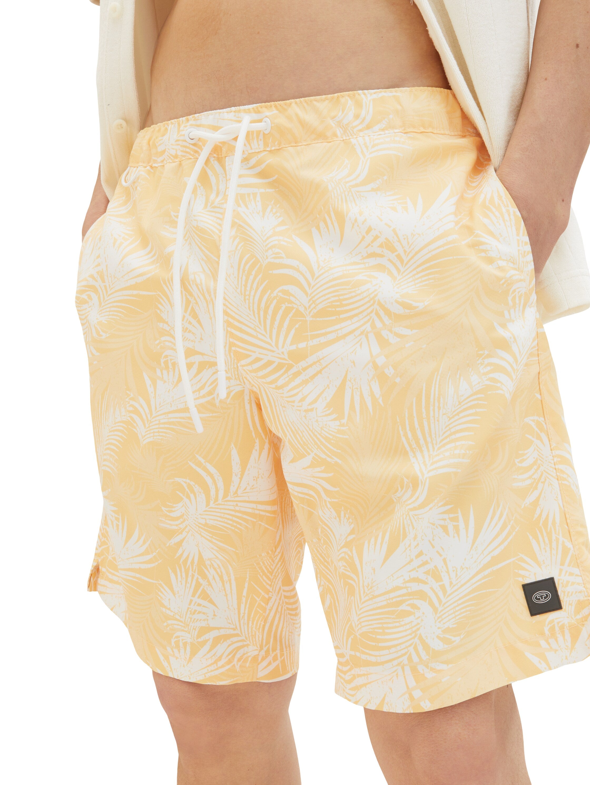 Pale Orange All-Over Print Swimming Trunks - BEVAVA