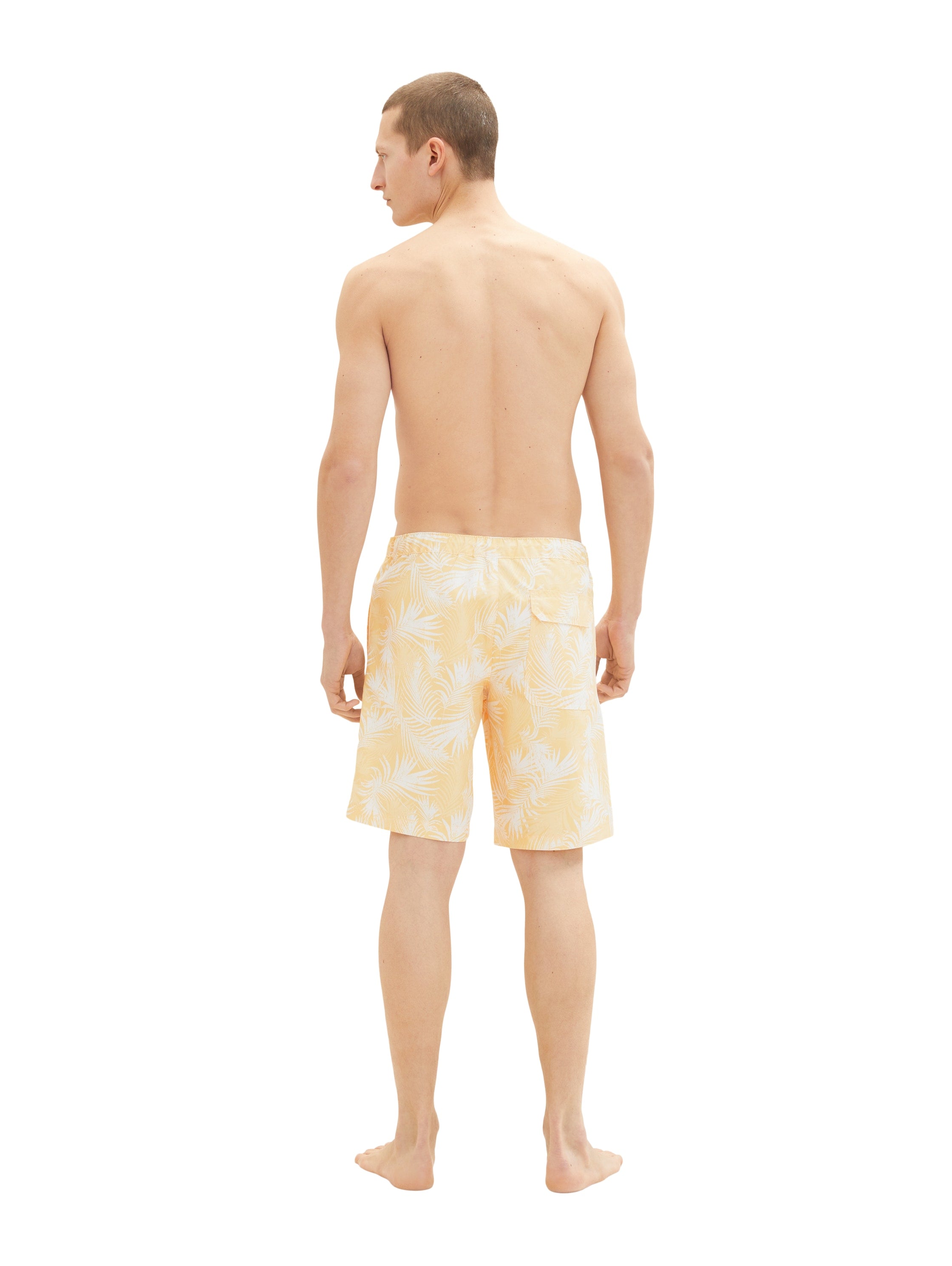 Pale Orange All-Over Print Swimming Trunks - BEVAVA