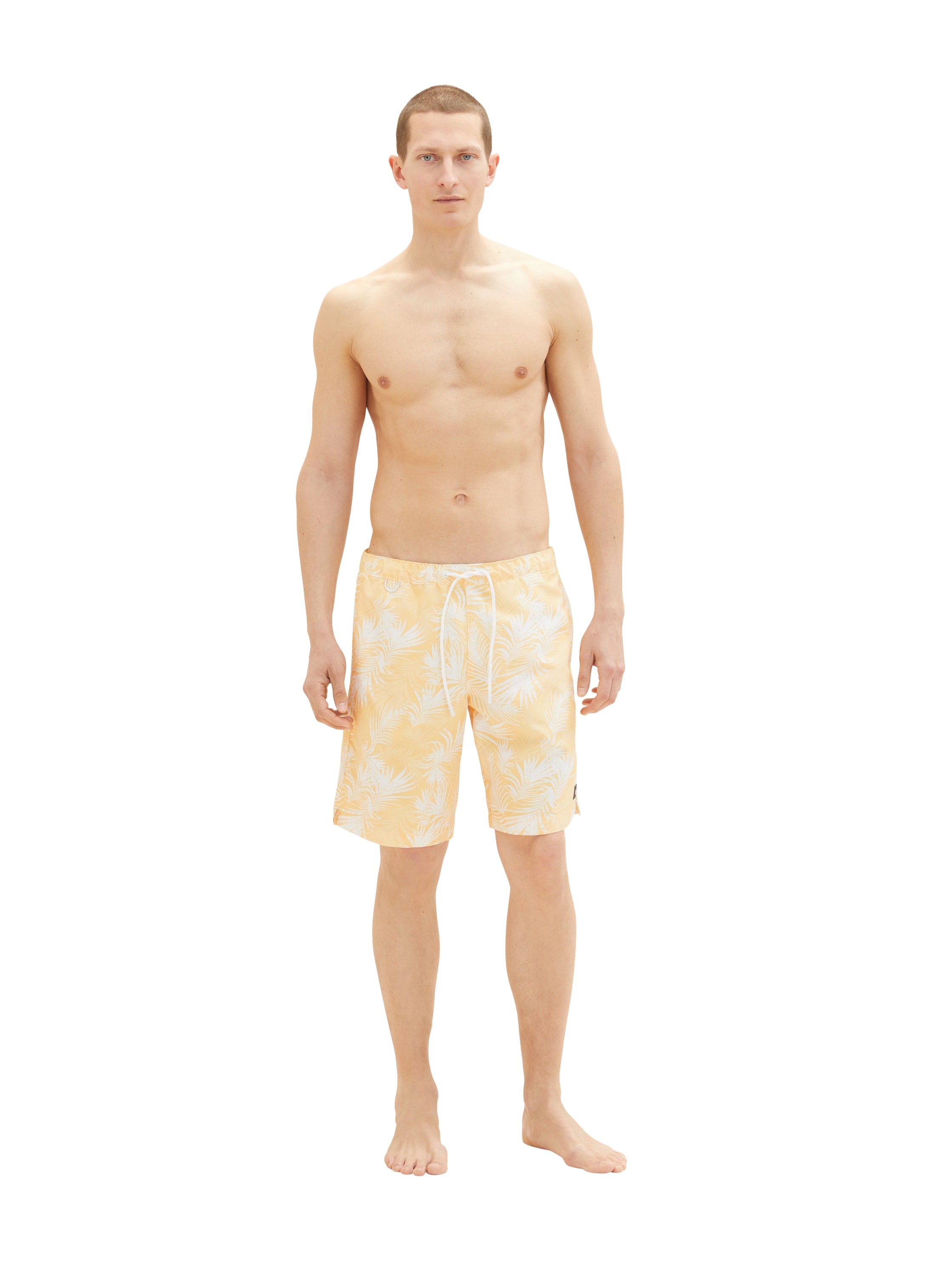 Pale Orange All-Over Print Swimming Trunks - BEVAVA