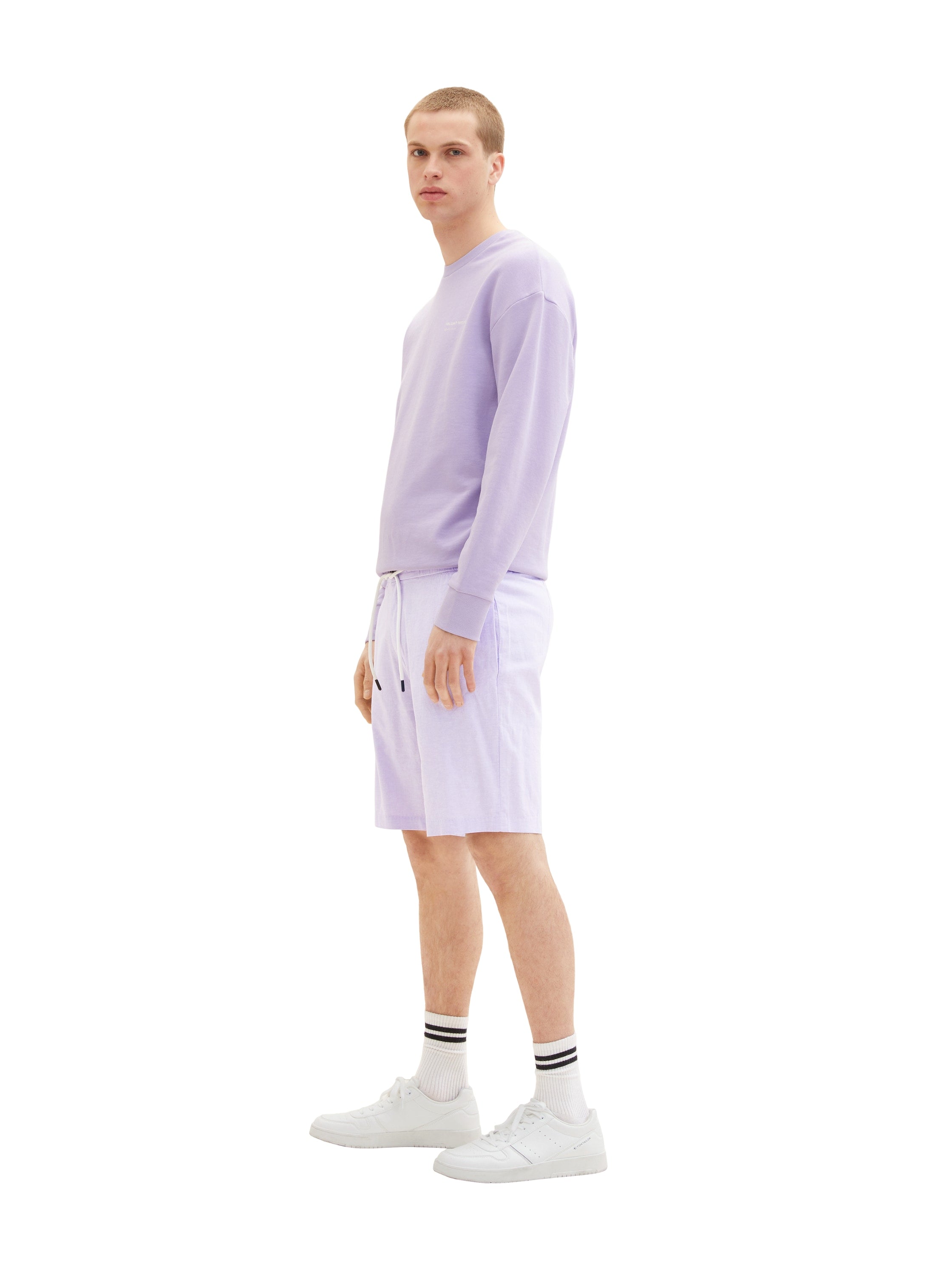 Pale Purple Chino Shorts With Drawstring