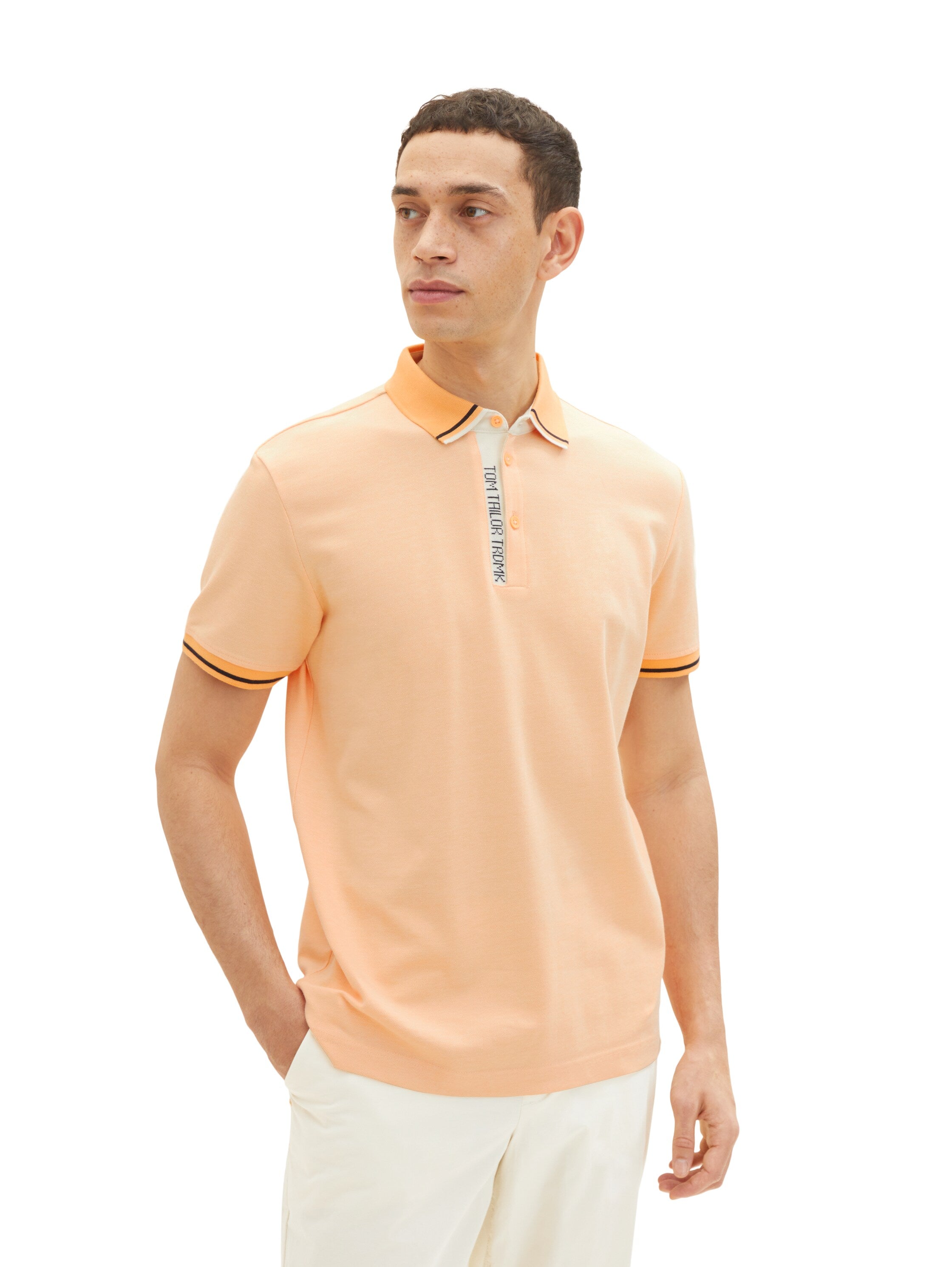 Peach Orange Short Sleeve Polo Shirt