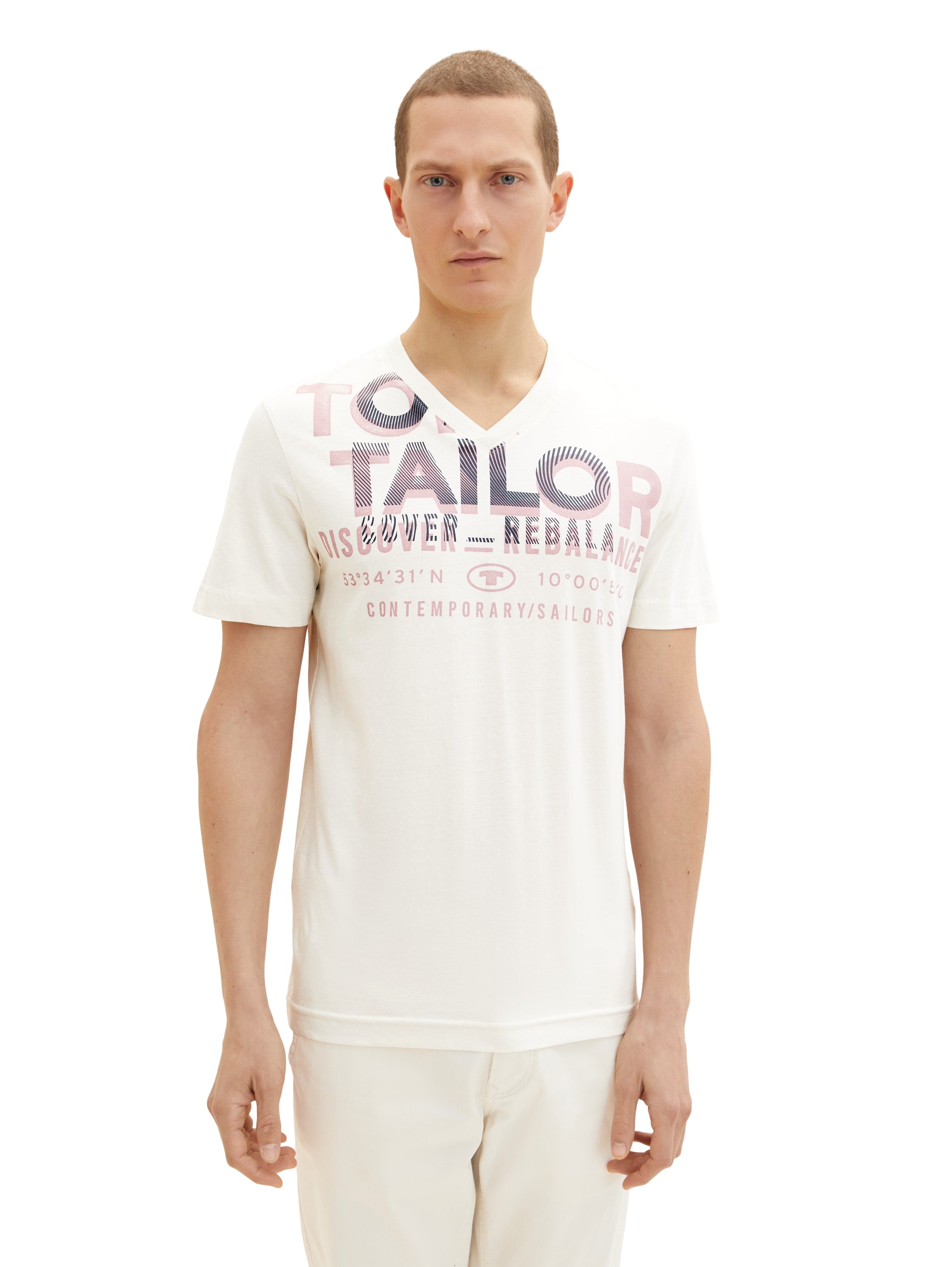 Short Sleeve V-Neck Graphic T-Shirt - BEVAVA