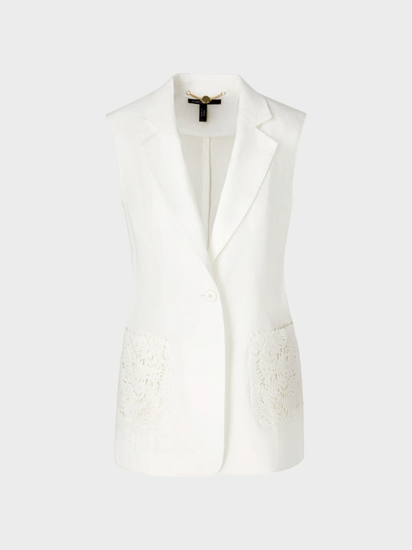 Sleeveless Linen Blazer