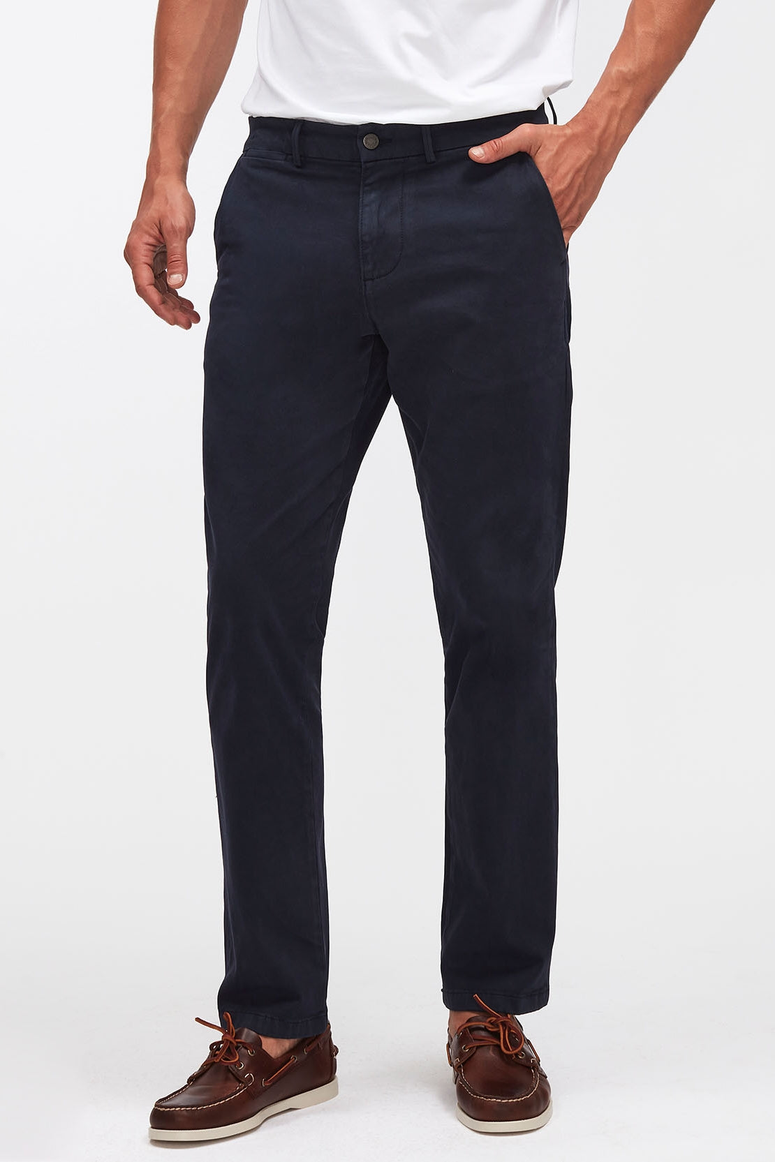 Slimmy Chino Luxe Performance Sateen Navy - BEVAVA