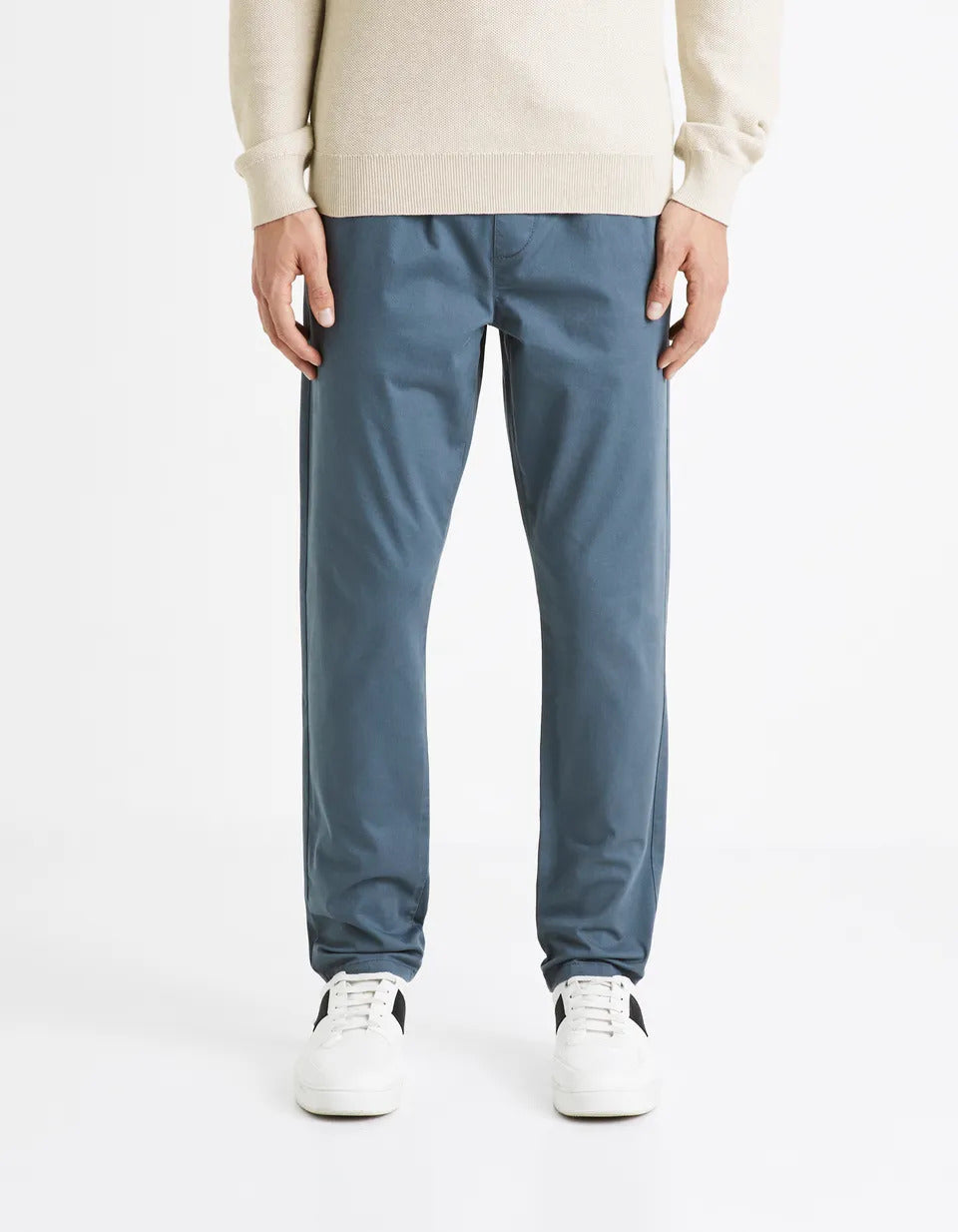 Stretch Cotton Trousers - Blue - 02
