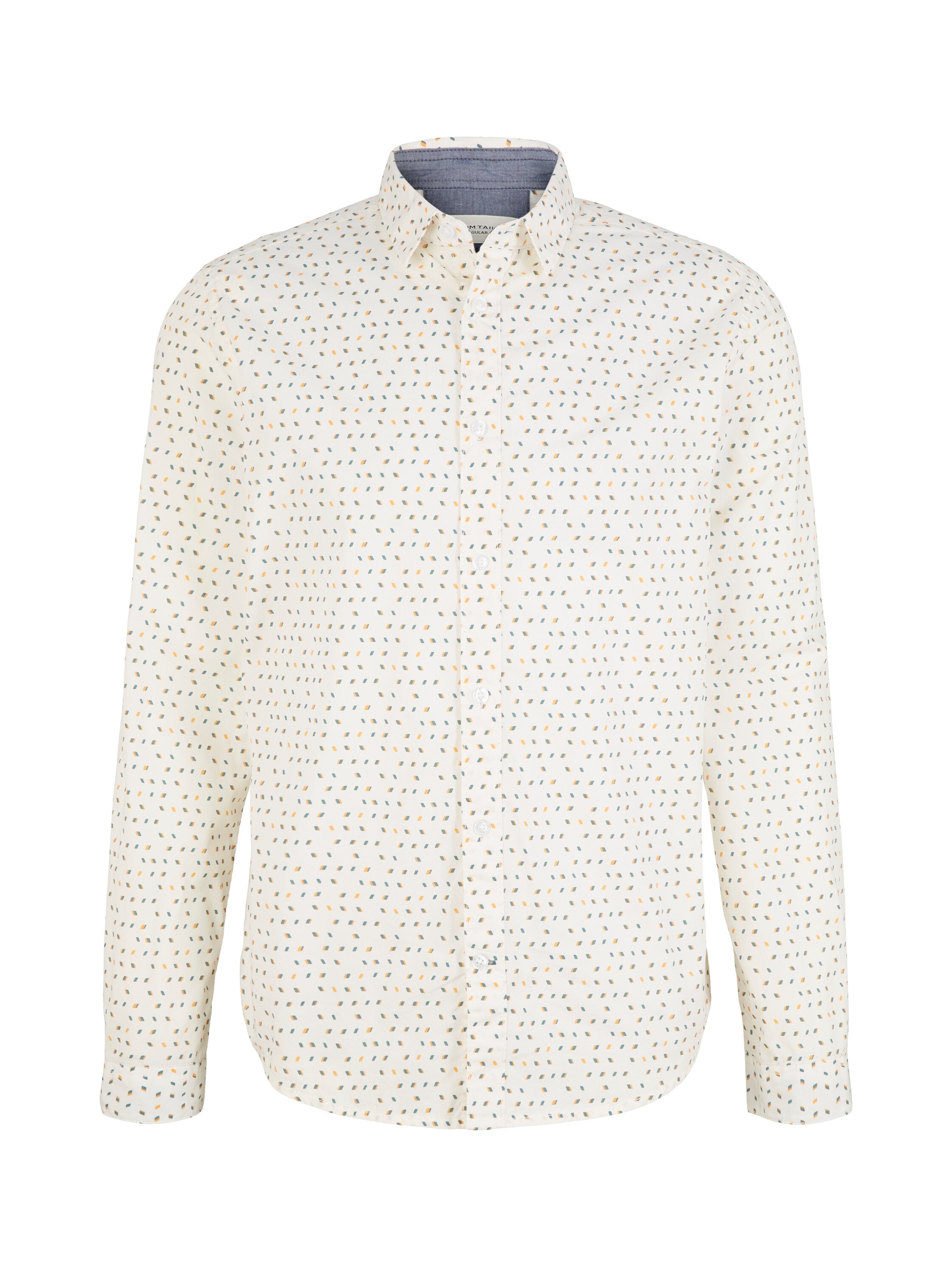 White All-Over Print Long Sleeve Shirt - BEVAVA